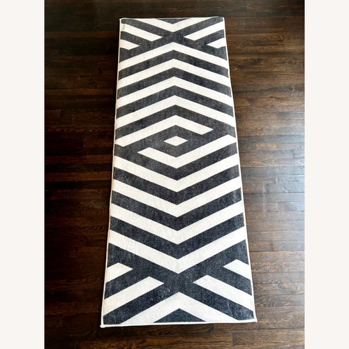 Used Barbie™ Signature Chevron Charcoal Rug for sale on AptDeco