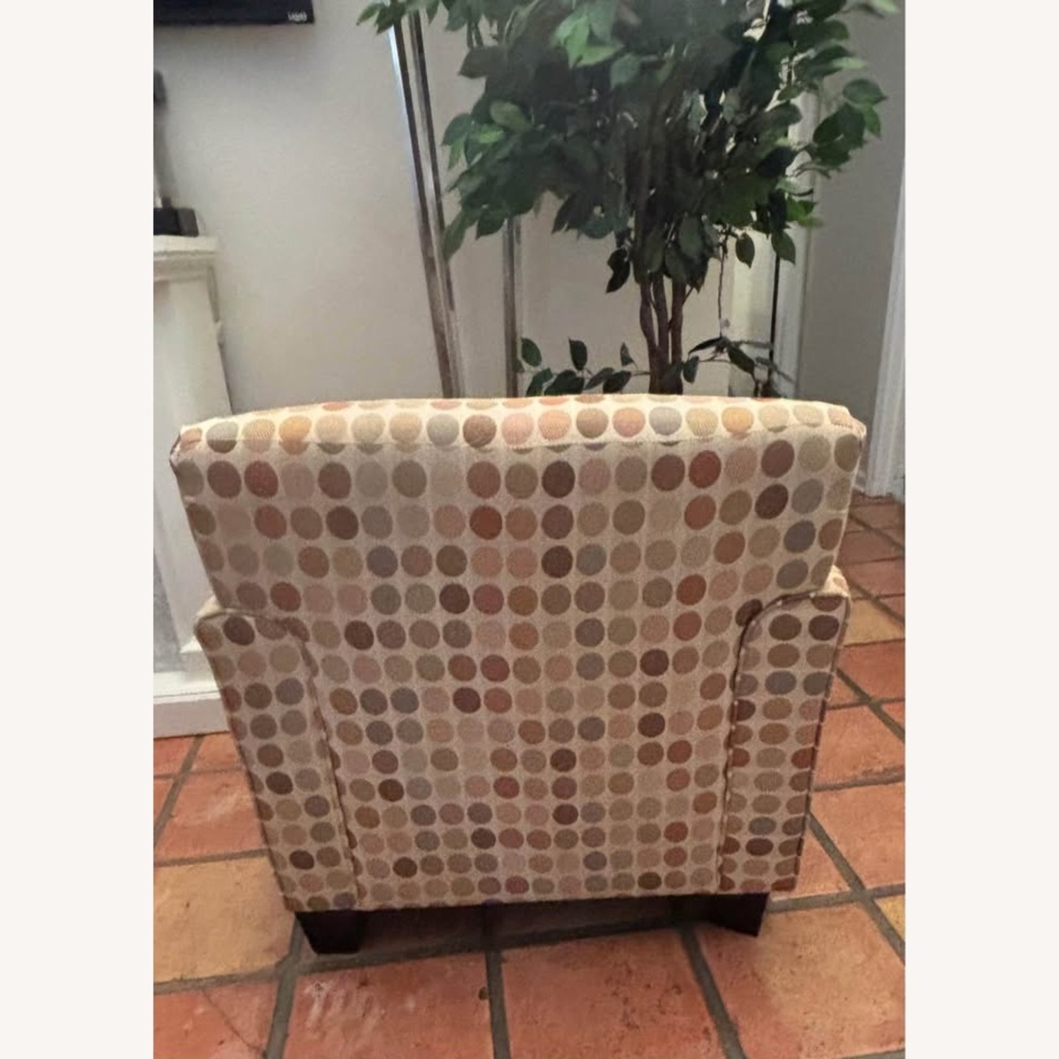 Retro Beige Dot Armchair and Ottoman - image-6