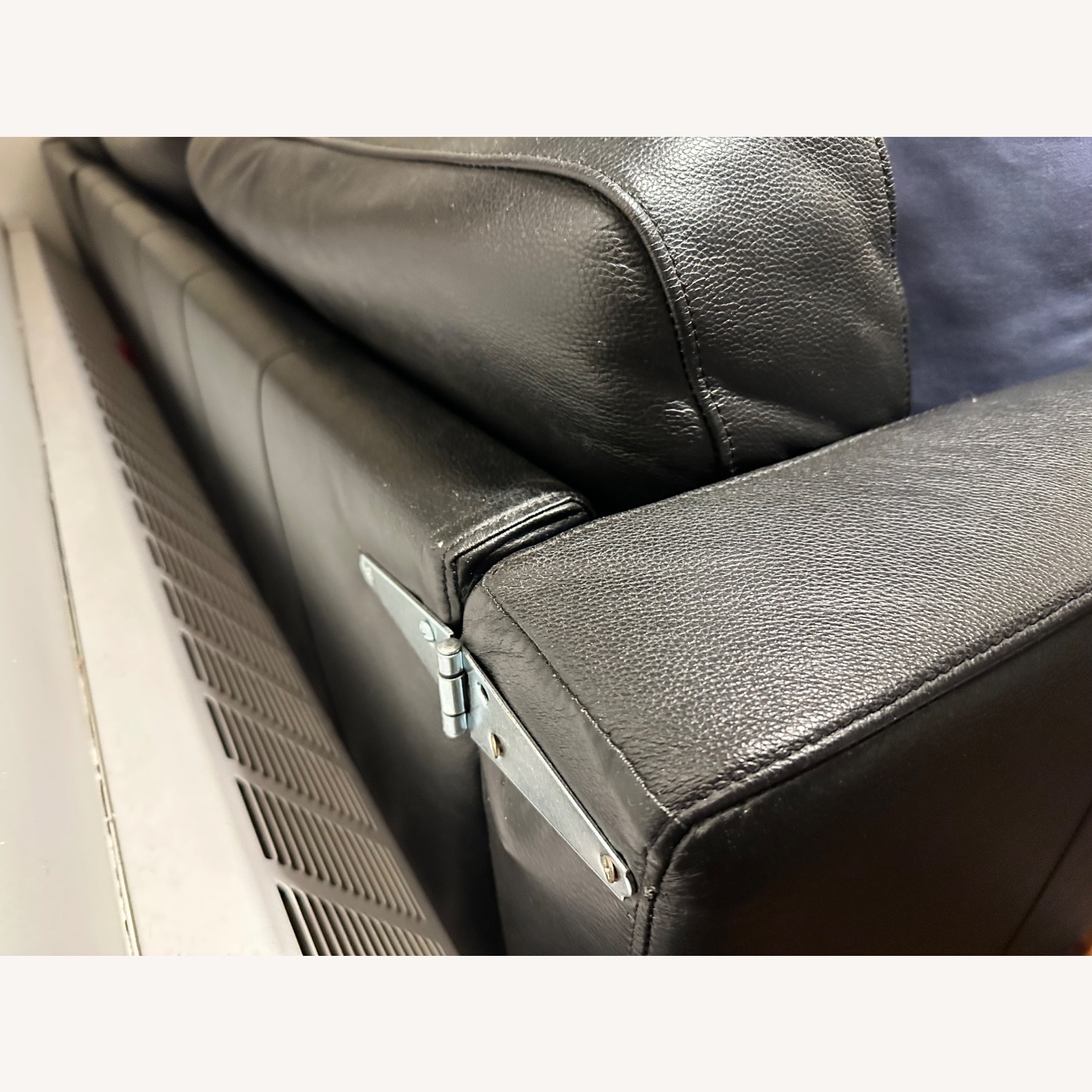 IKEA Black Leather Sectional Couch L shape - image-4