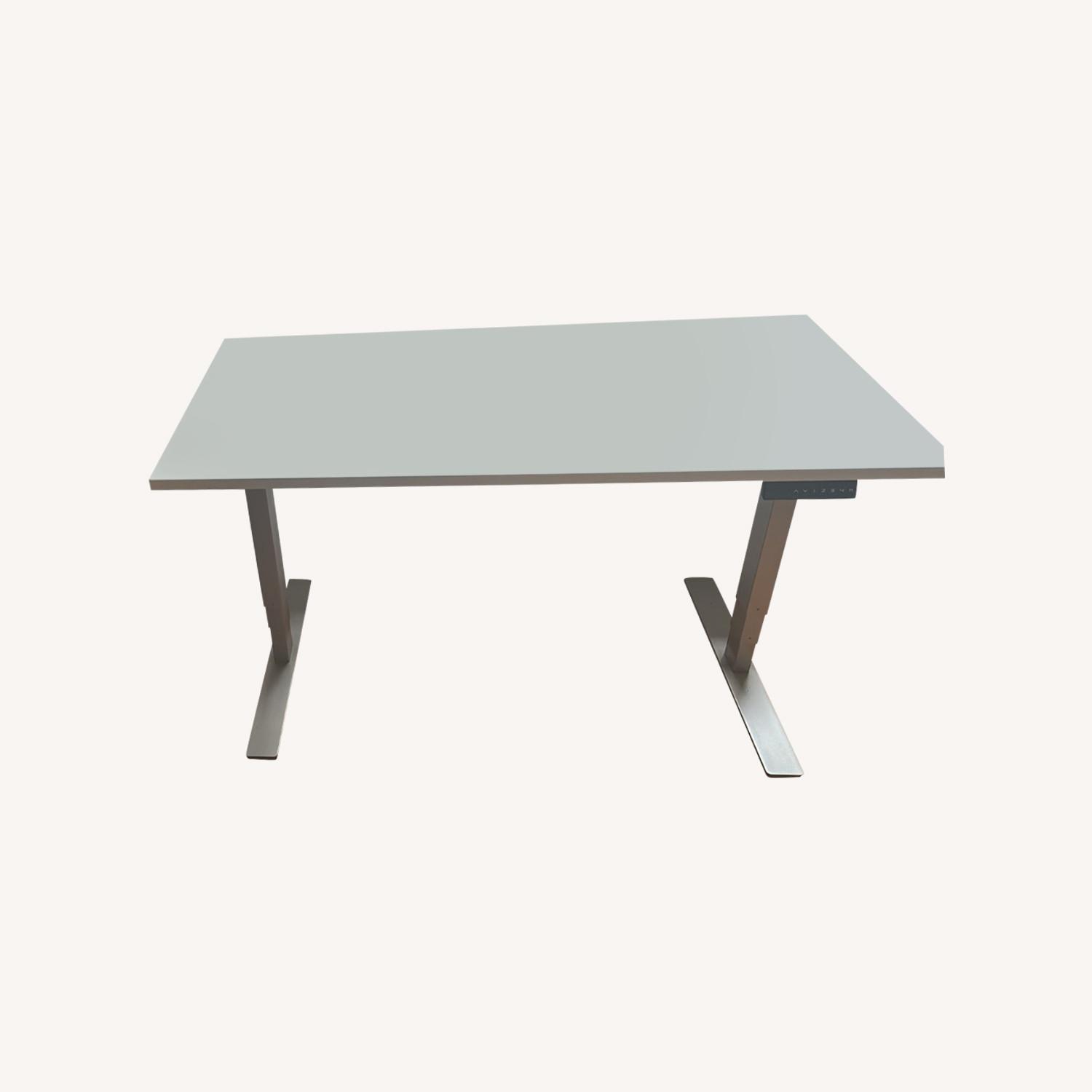 Adjustable Height White Study/Office Desk - image-0