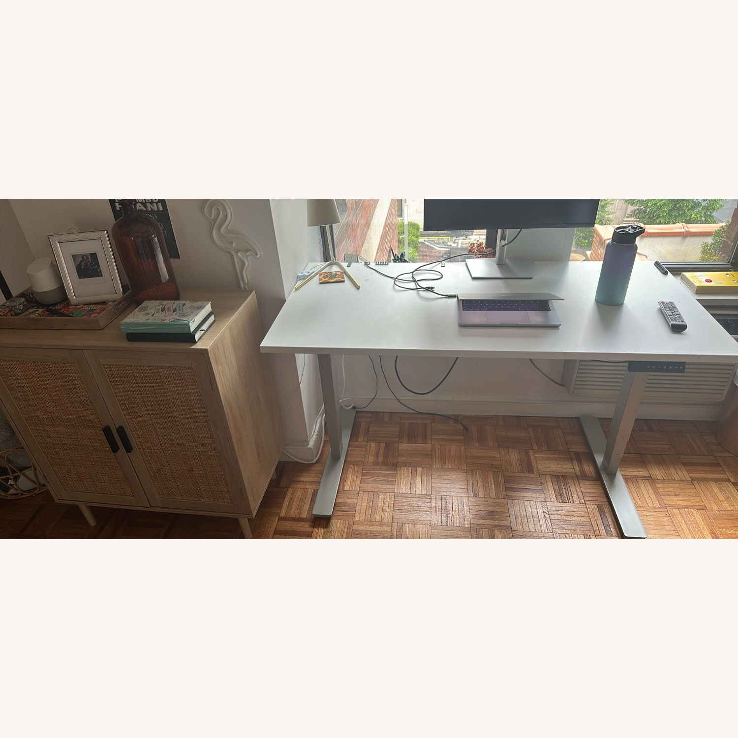 Adjustable Height White Study/Office Desk - image-3