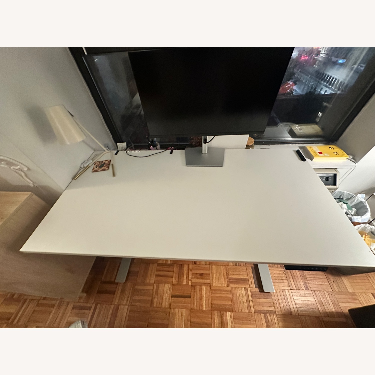 Adjustable Height White Study/Office Desk - image-2