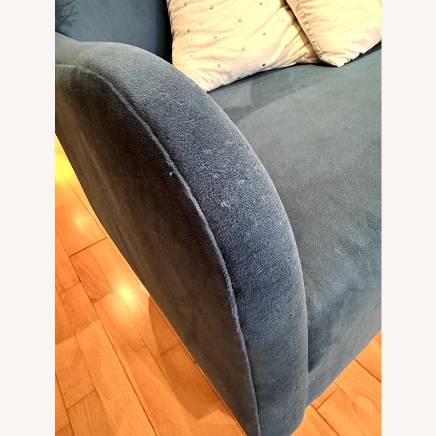 CB2 Suitor High Back Loveseat in Peacock Blue - image-3