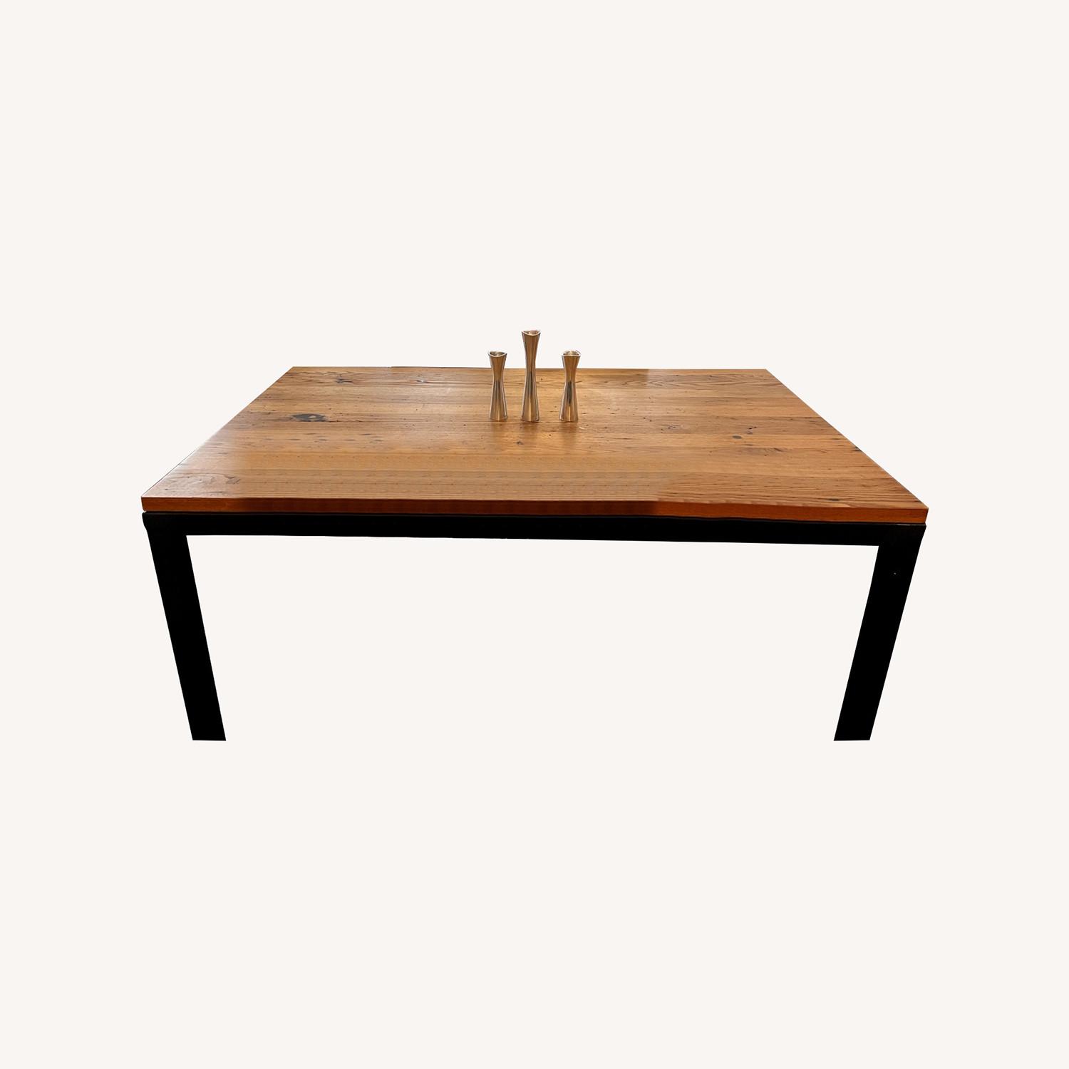 Crate & Barrel Teak and Metal Dining Table - image-0