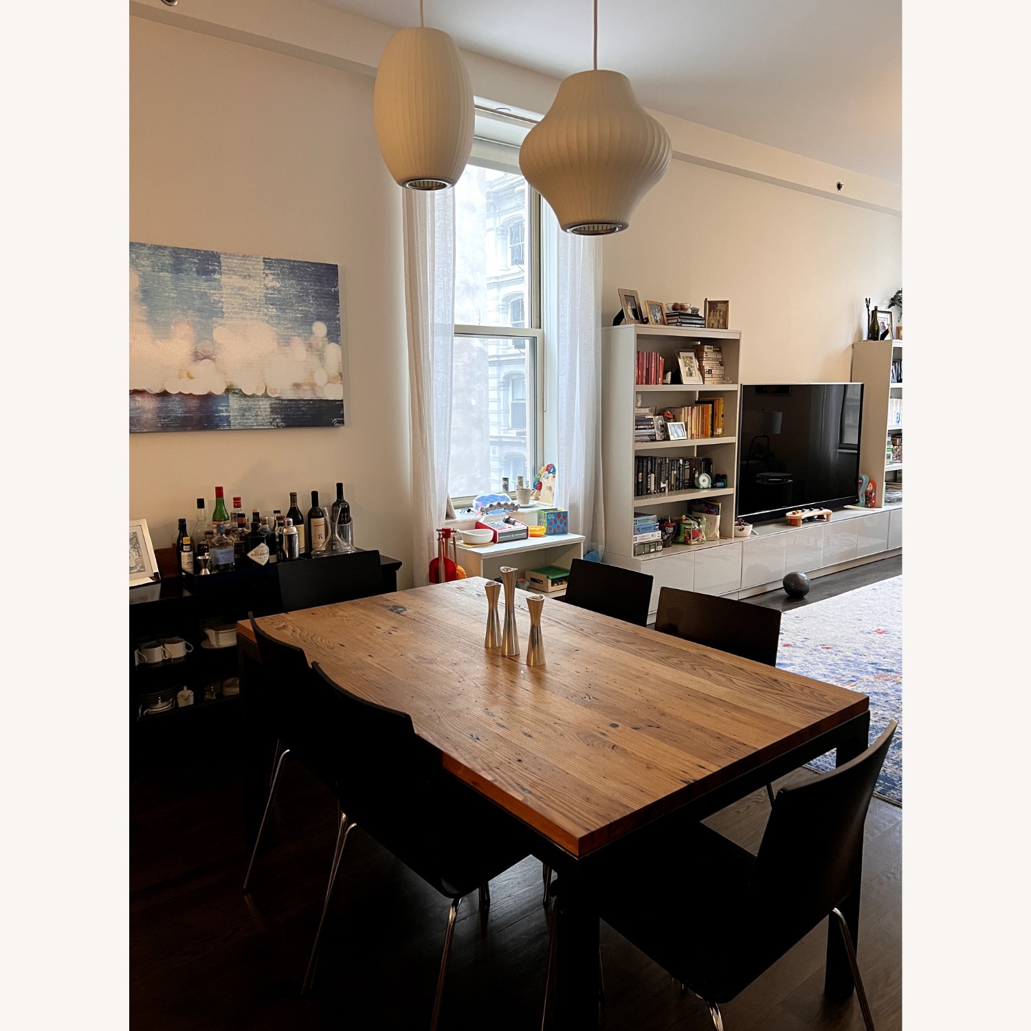 Crate & Barrel Teak and Metal Dining Table - image-2