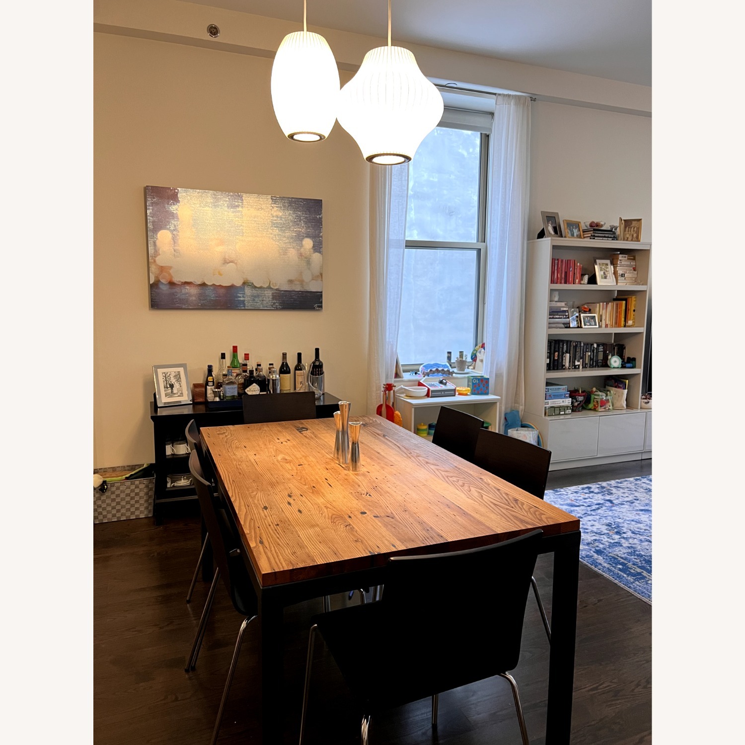 Crate & Barrel Teak and Metal Dining Table - image-3