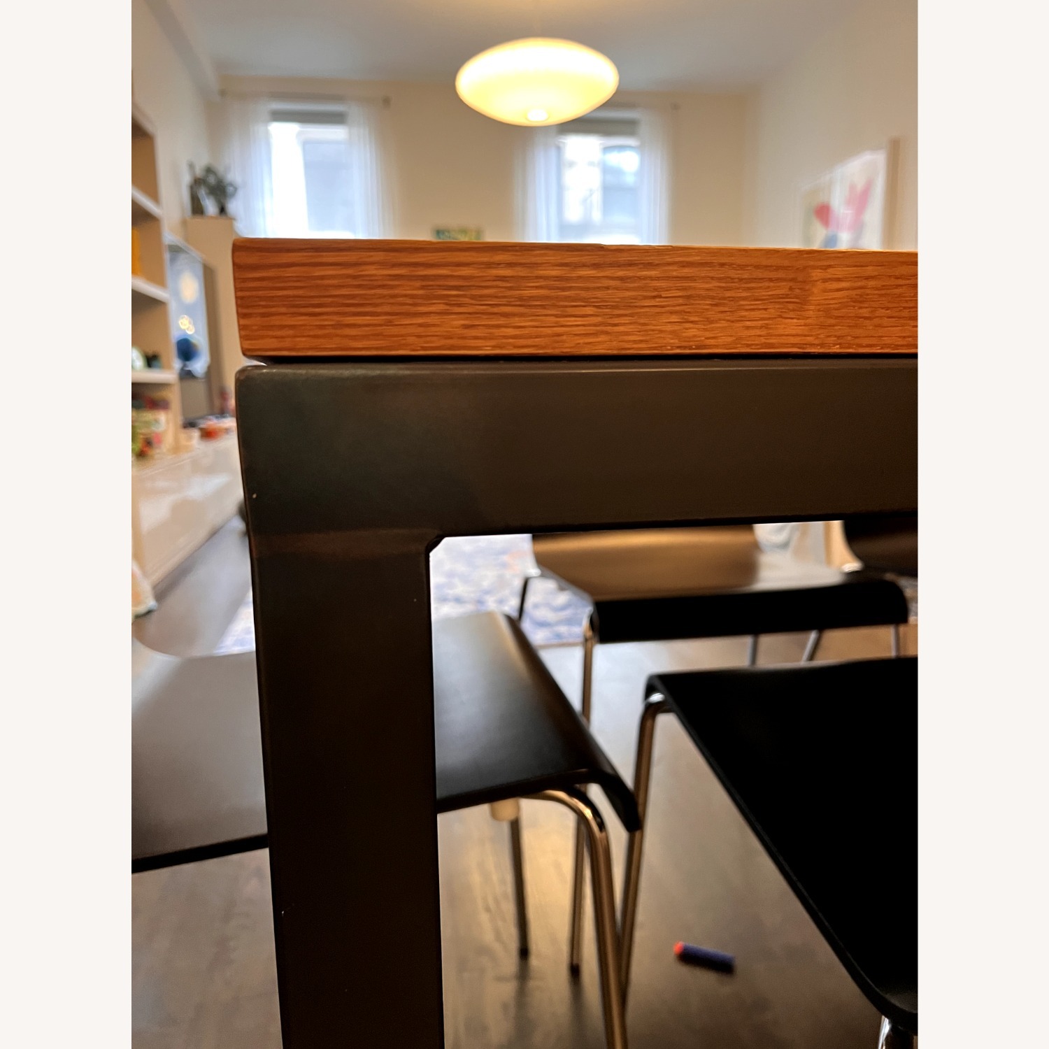 Crate & Barrel Teak and Metal Dining Table - image-5