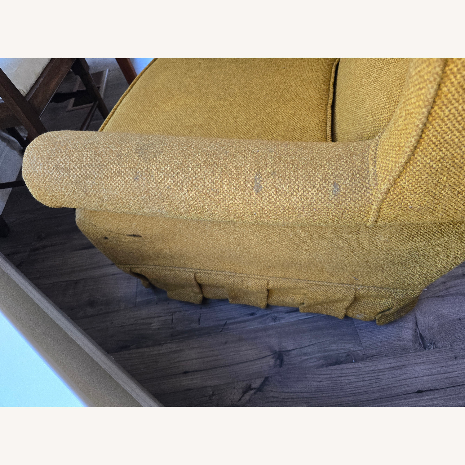 Non-Reclining Knit Fabric Yellow Armchair - image-4