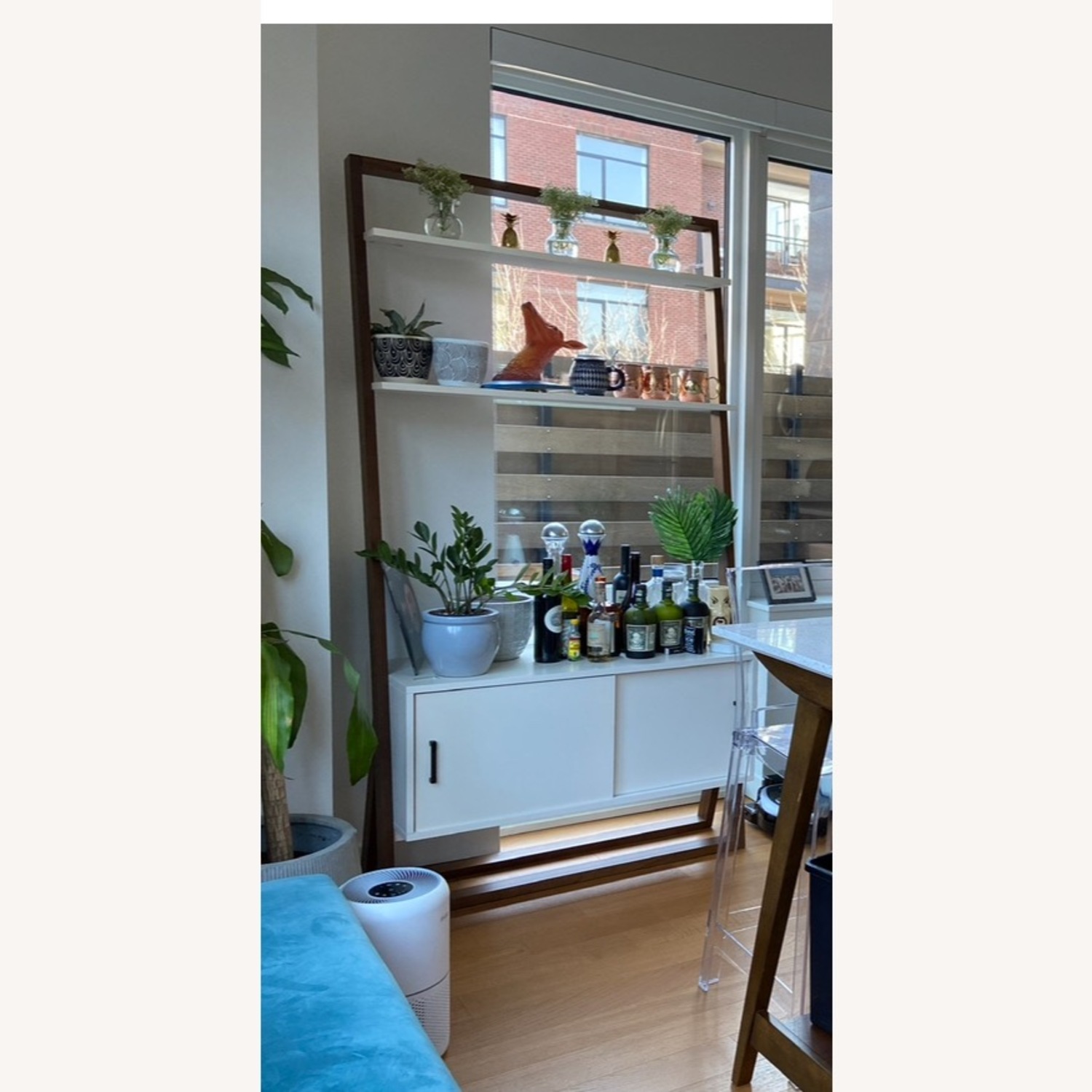 West Elm Ladder Shelf with Cabinet - image-1