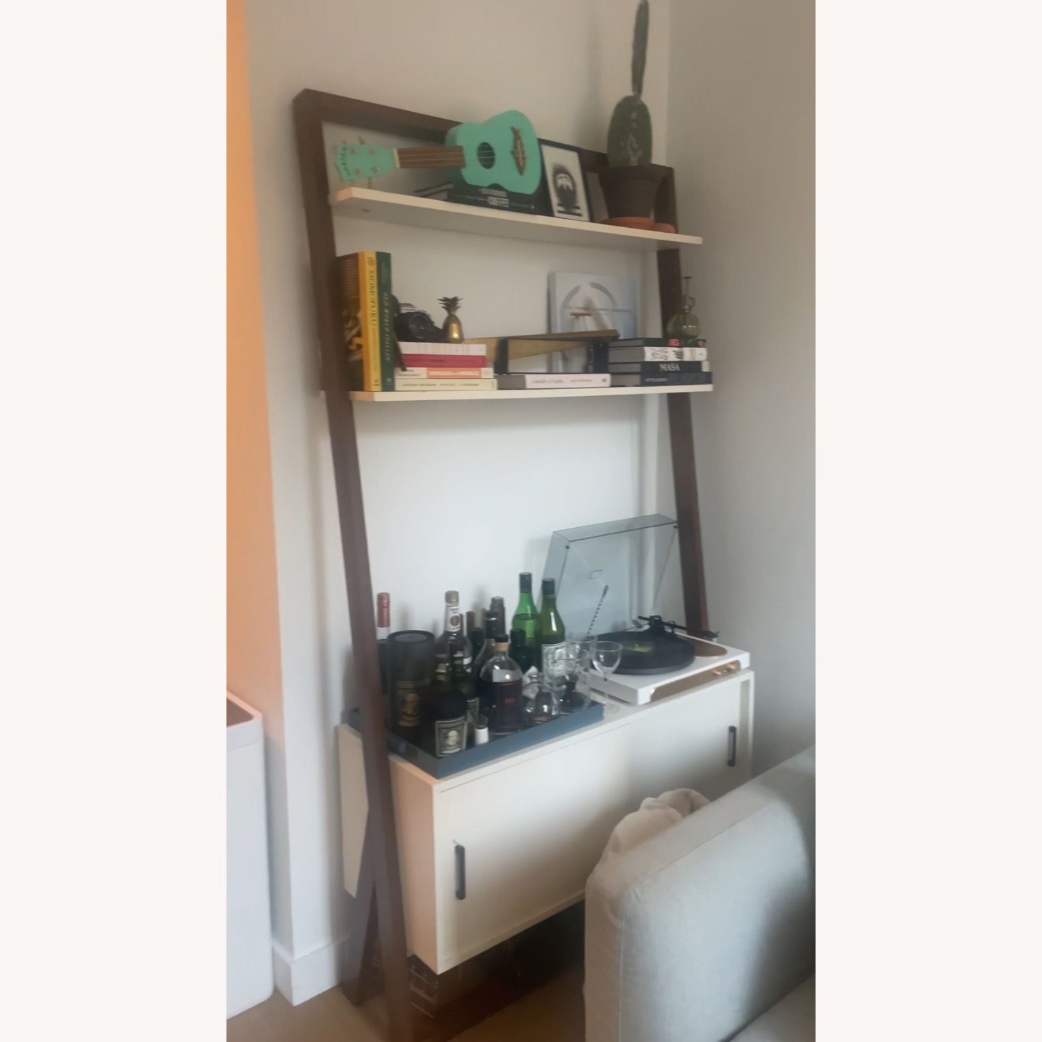 West Elm Ladder Shelf with Cabinet - image-2
