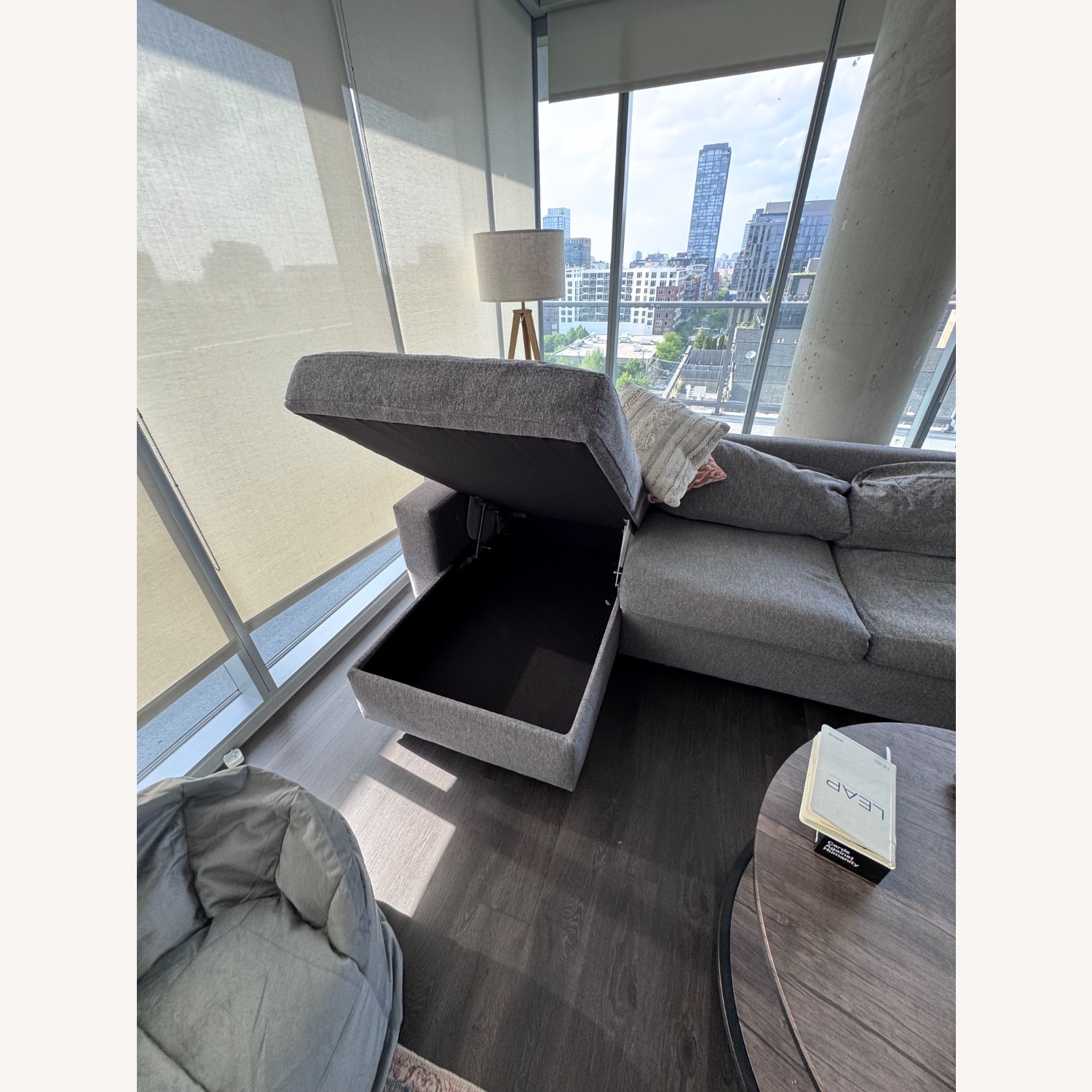 West Elm Urban 111" Left Sleeper Sectional with Storage+Bed - image-7