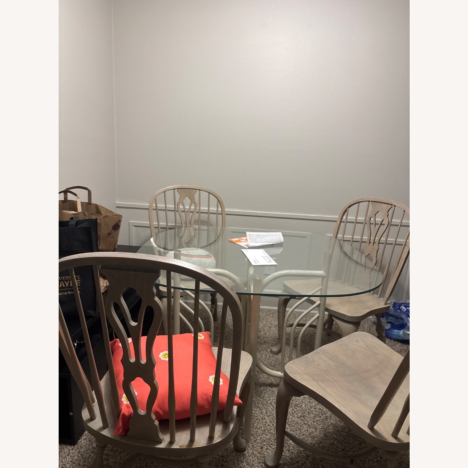 Wood Chairs and Glass Table - image-2