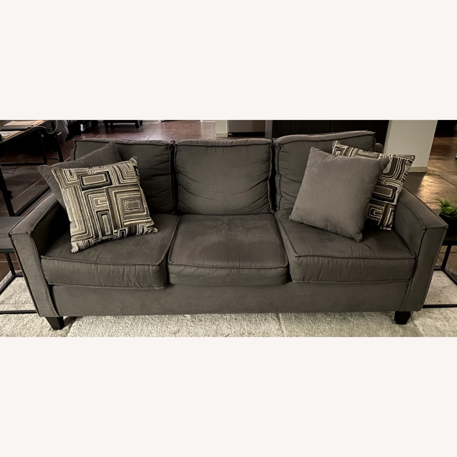 Jessie Gray Sofa with 4 Pillows - image-2