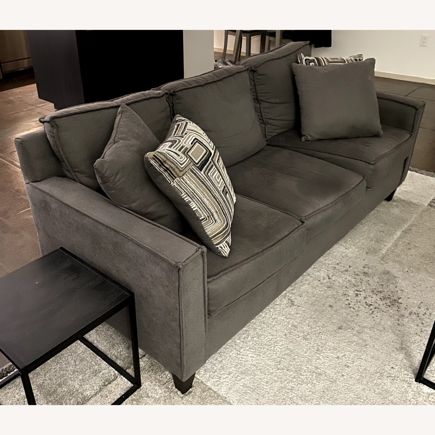 Jessie Gray Sofa with 4 Pillows - image-3