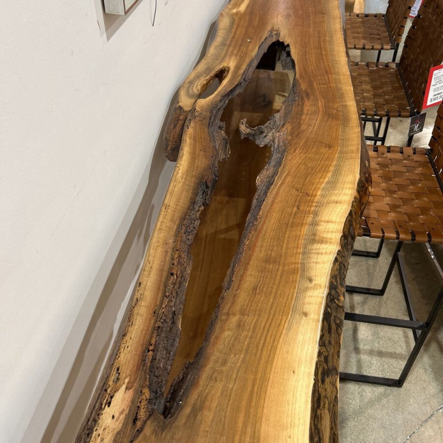 Natural Cut-Out Console Table w Hairpin Legs - image-3