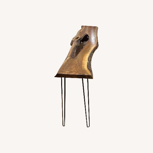 Used Natural Cut-Out Console Table w Hairpin Legs for sale on AptDeco