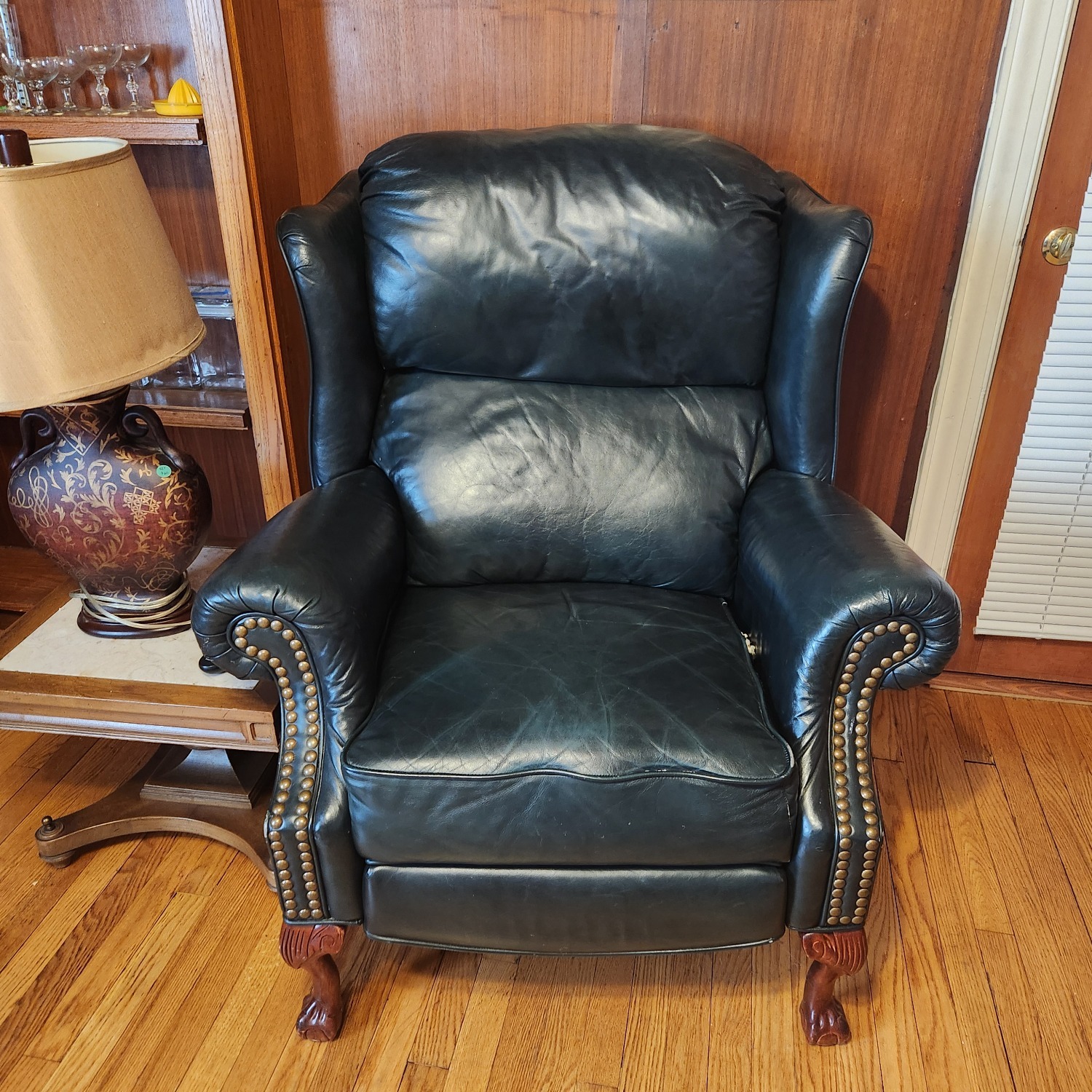 Lane Furniture Dark Green Wingback Recliner - image-5
