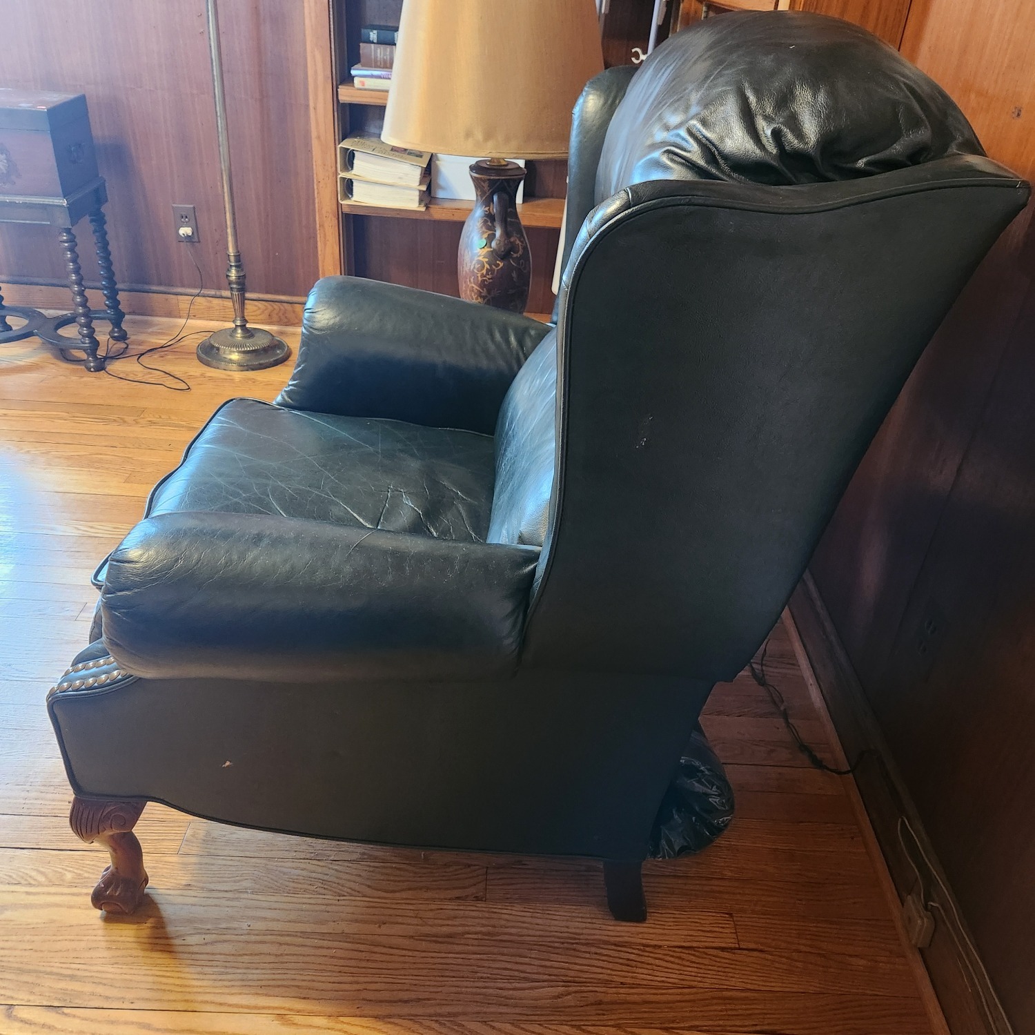 Lane Furniture Dark Green Wingback Recliner - image-1