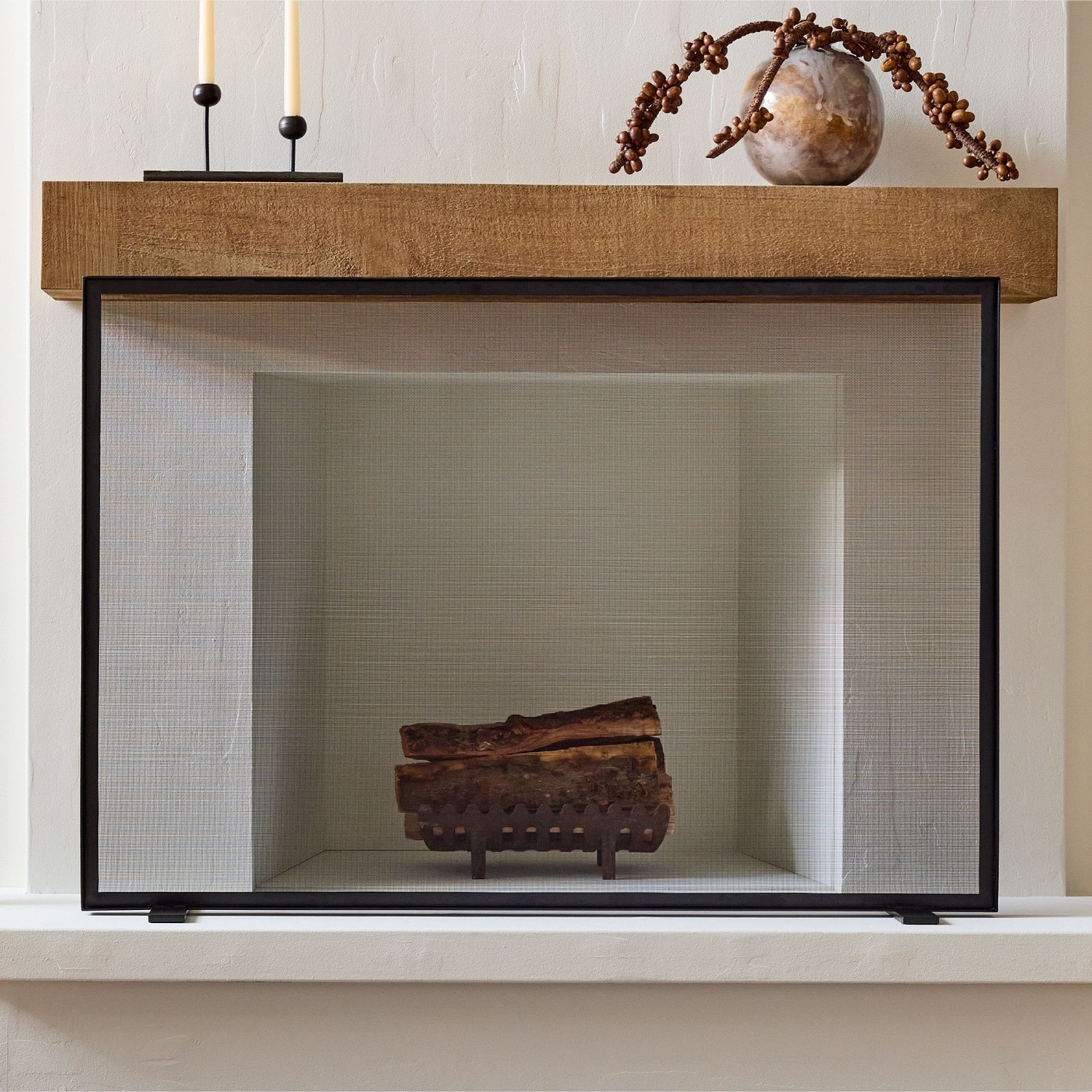 West Elm Thin Metal Fireplace Screen - image-2