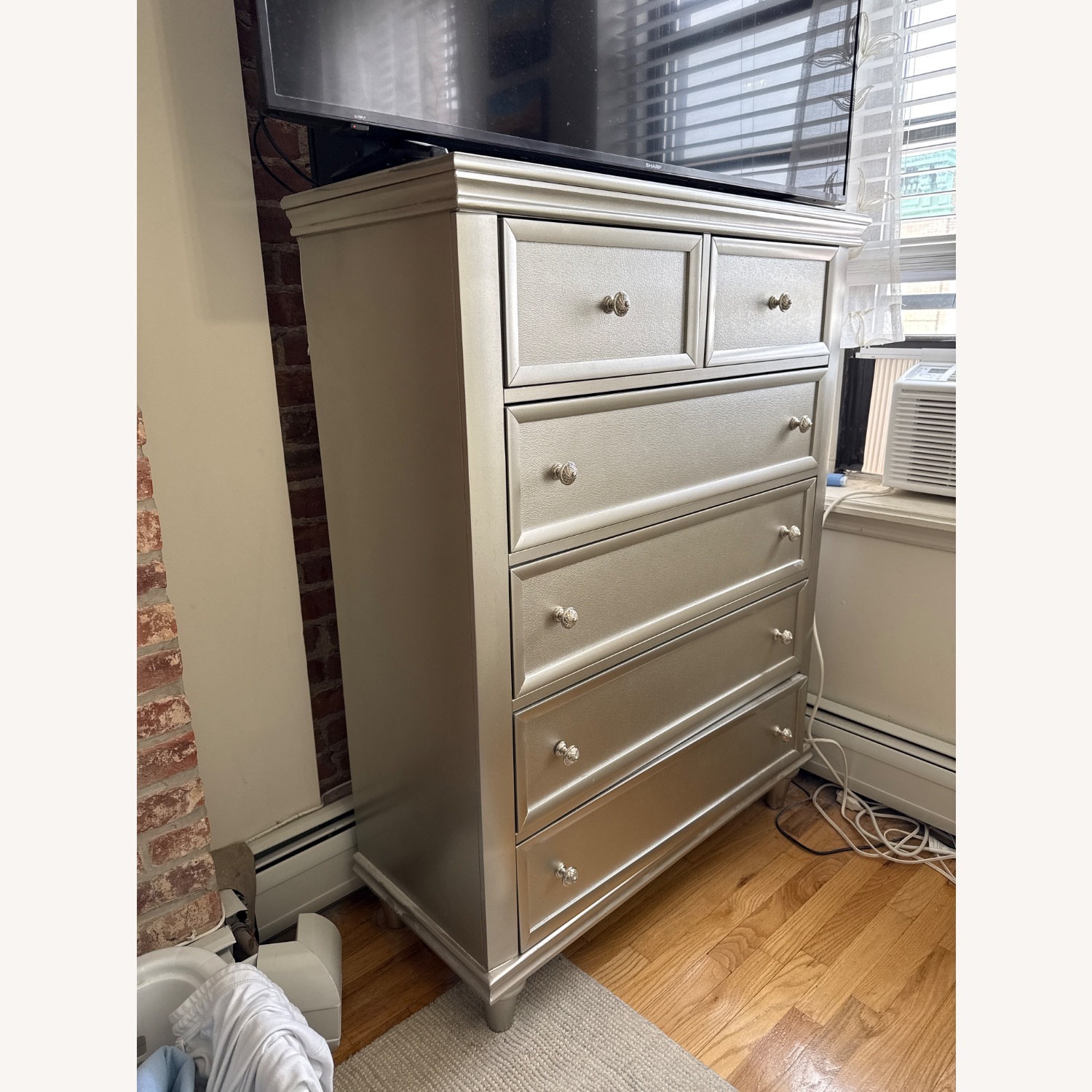 Raymour & Flanigan Tiffany Silver Bedroom Chest - image-2