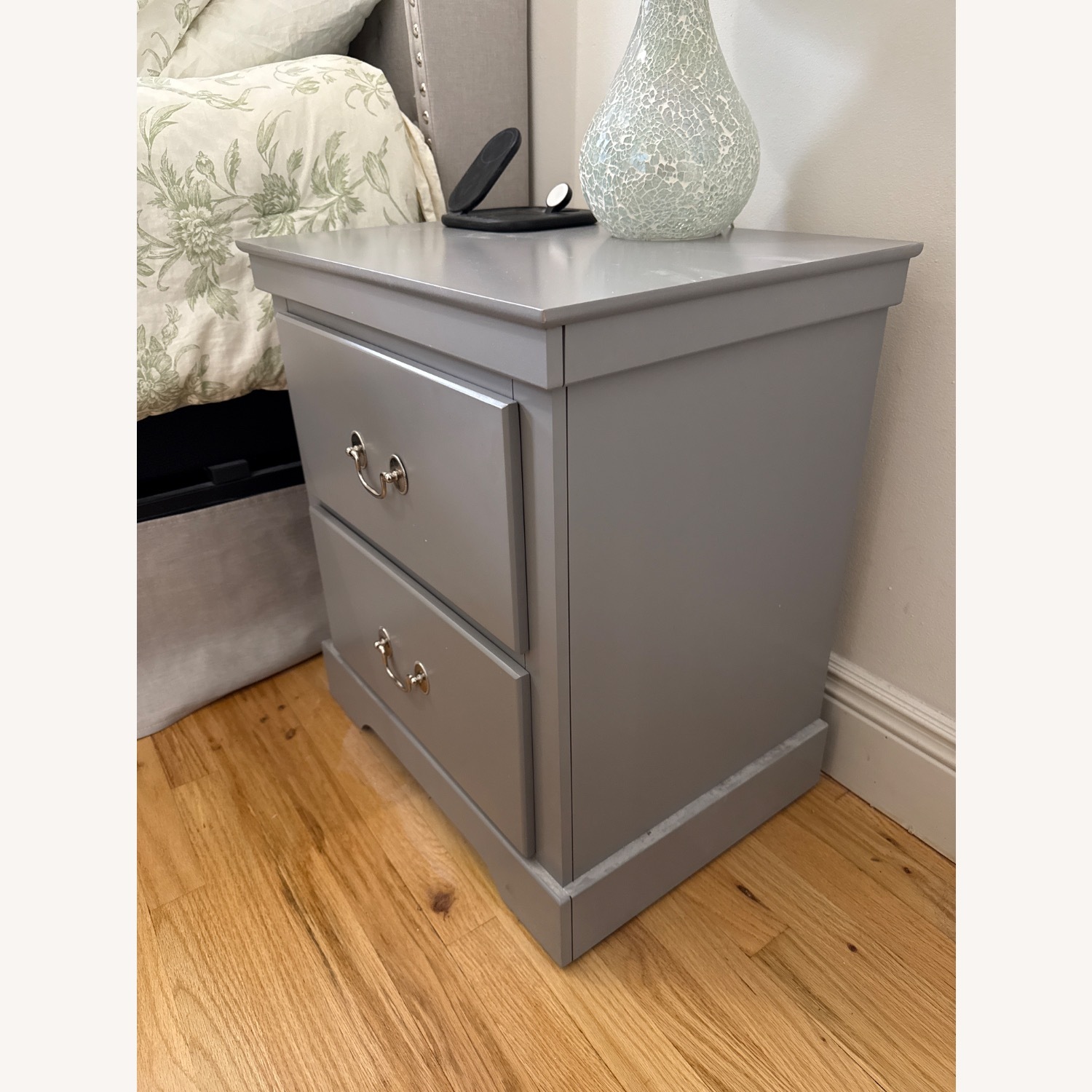 Raymour & Flanigan Place Gray Nightstand - image-2