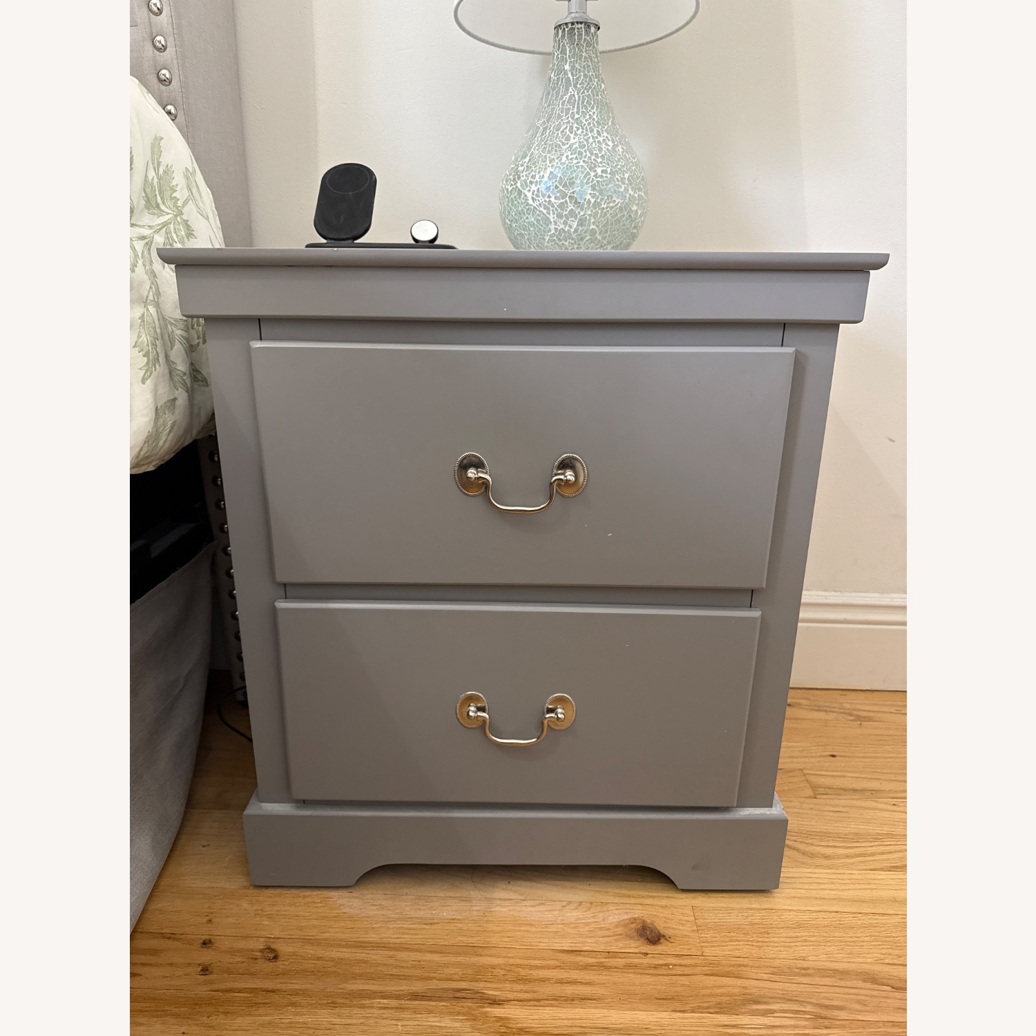 Raymour & Flanigan Place Gray Nightstand - image-1