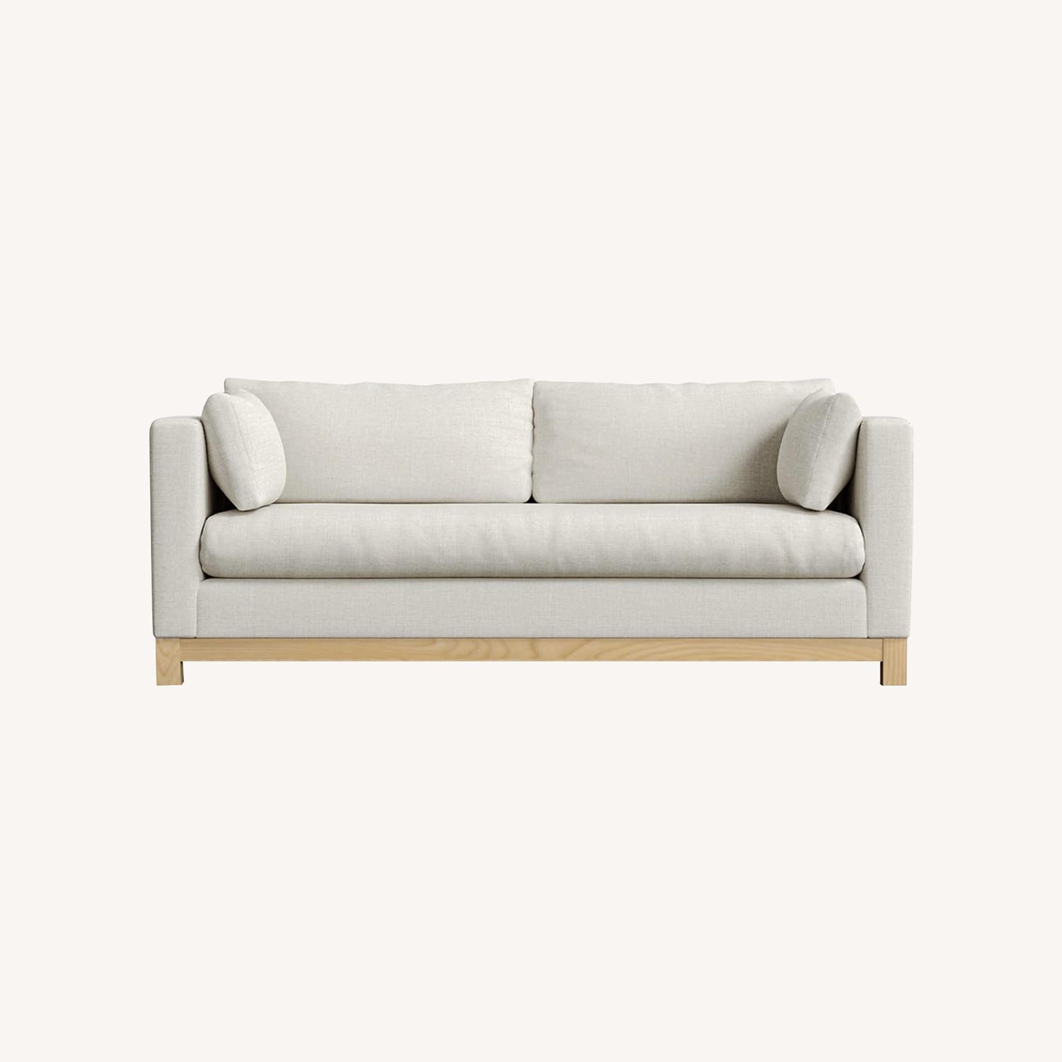 Crate & Barrel Pacific Wood Bench Sofa - image-0