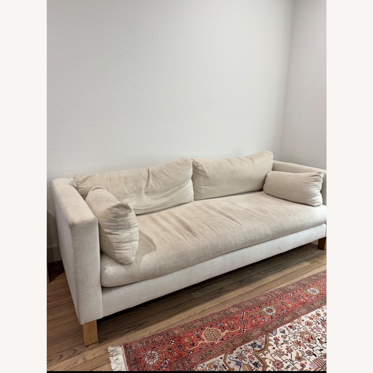 Crate & Barrel Pacific Wood Bench Sofa - image-1