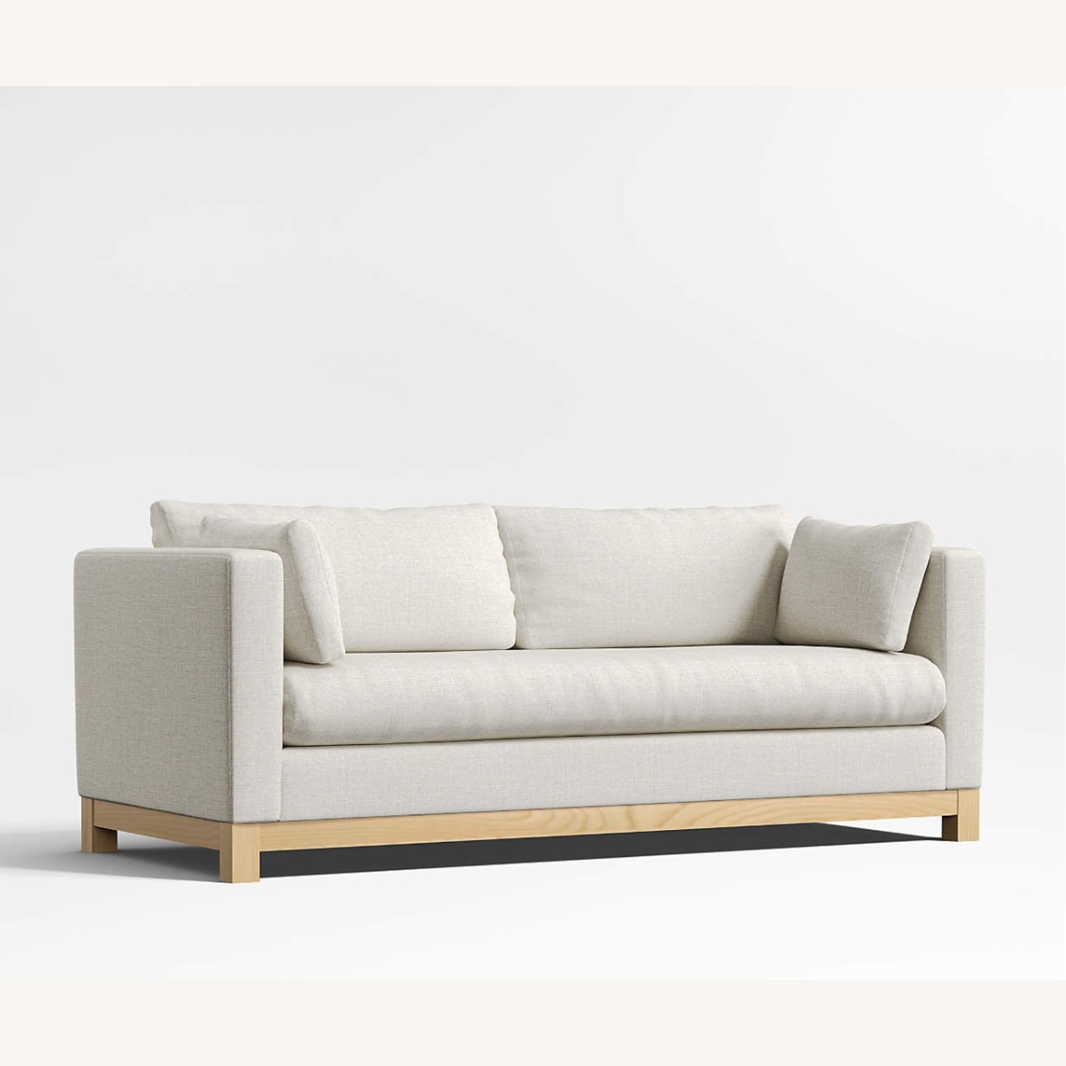 Crate & Barrel Pacific Wood Bench Sofa - image-3