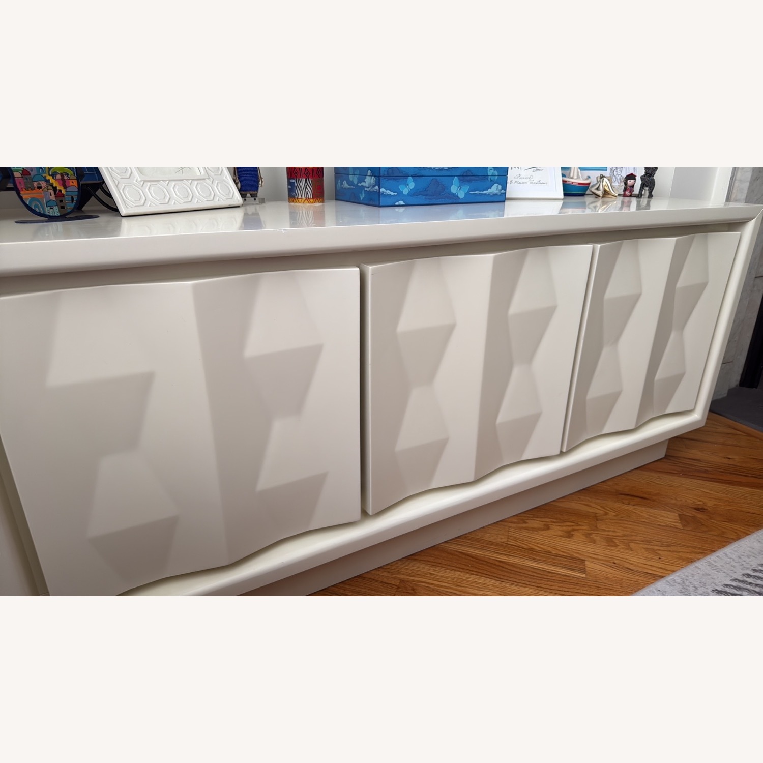 West Elm Carved White Media Console - image-3