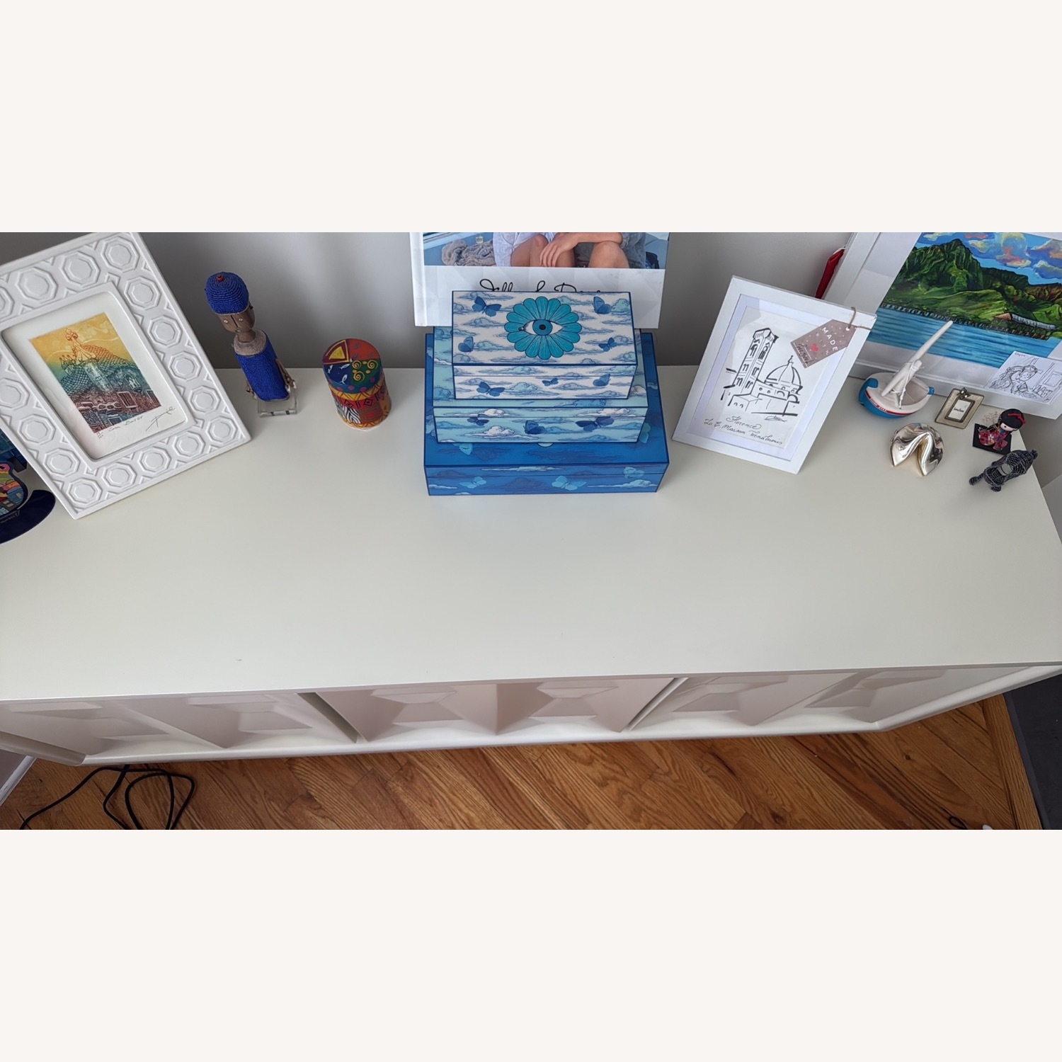 West Elm Carved White Media Console - image-5