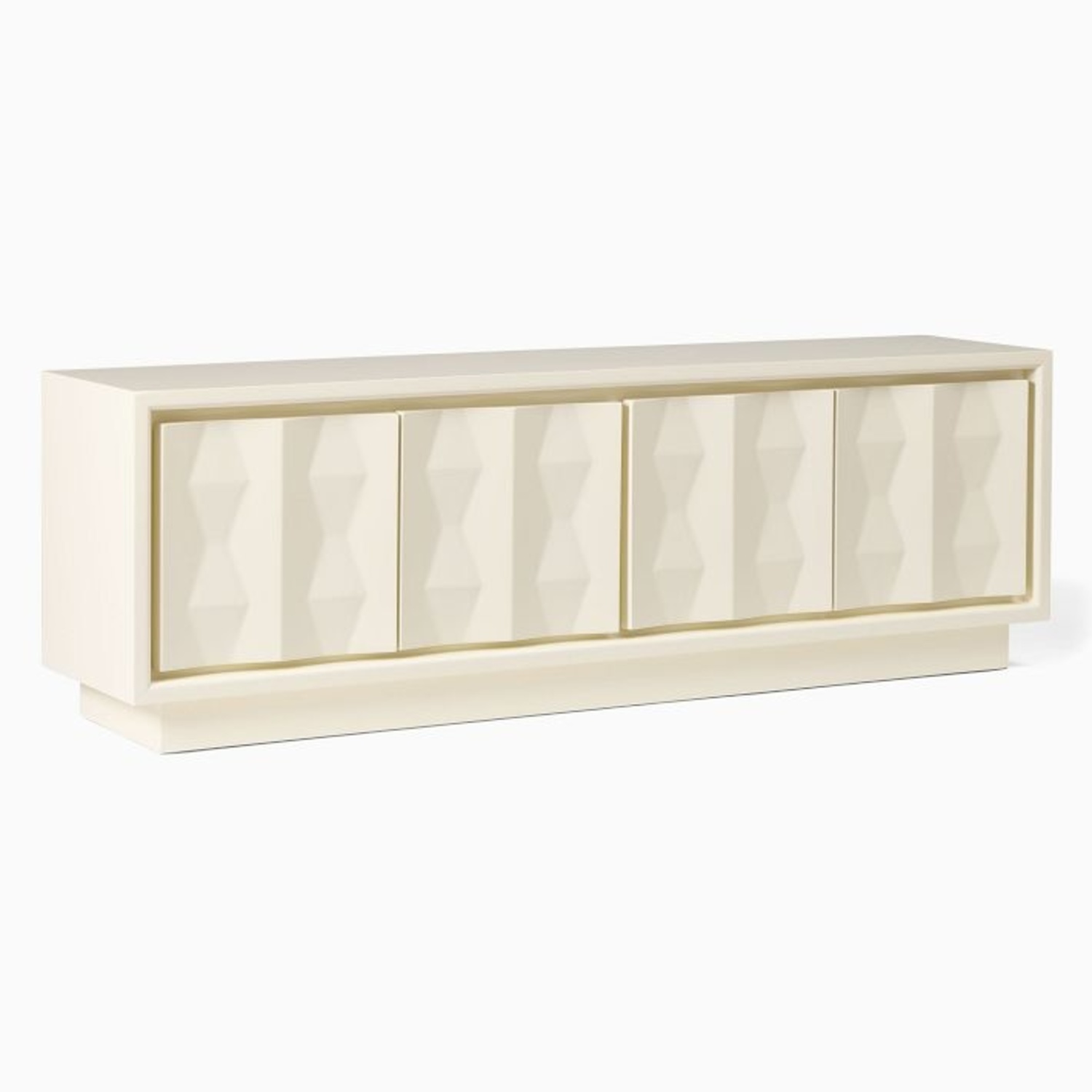 West Elm Carved White Media Console - image-6