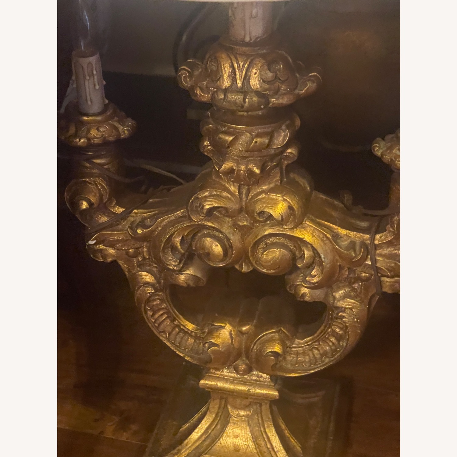 Hollywood Regency Golden Gilded Lamps - image-7