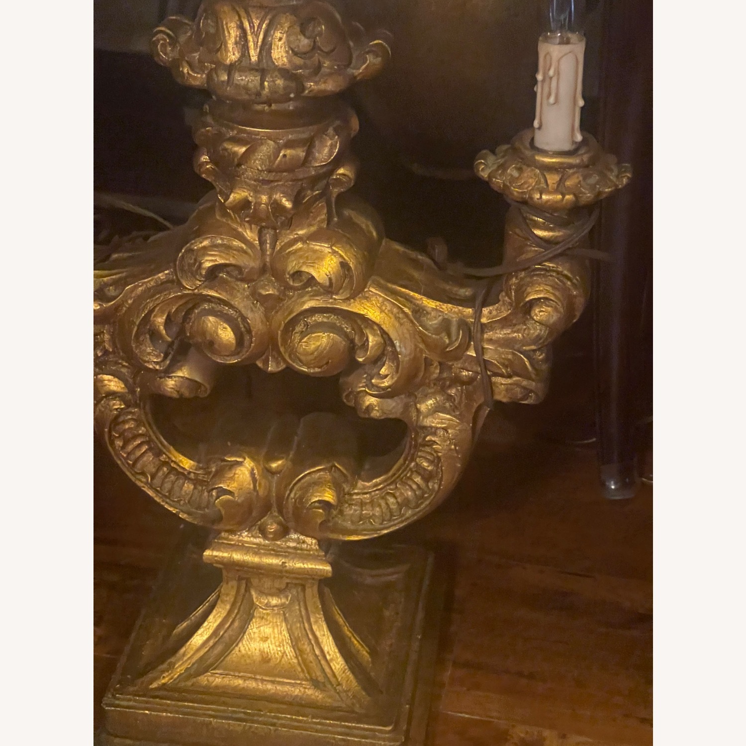 Hollywood Regency Golden Gilded Lamps - image-12