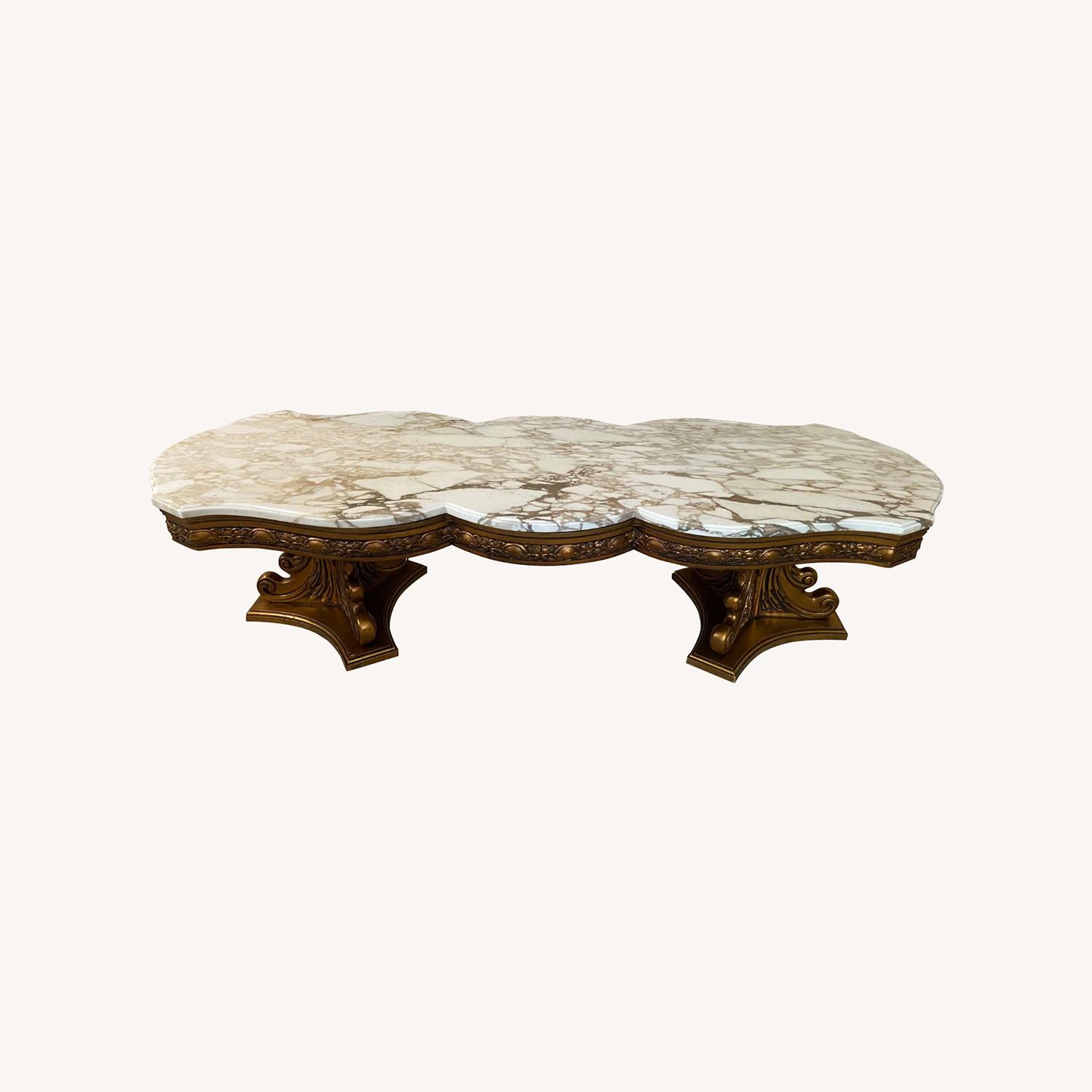 Vintage Marble Top Coffee Table - image-0
