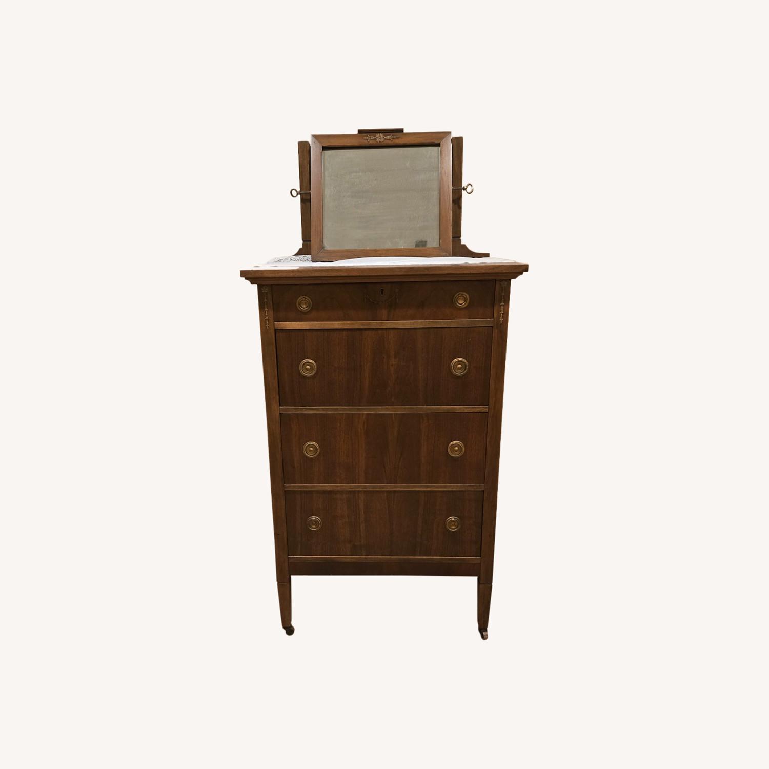 Vintage Unagusta High Boy Dresser with Mirror - image-0
