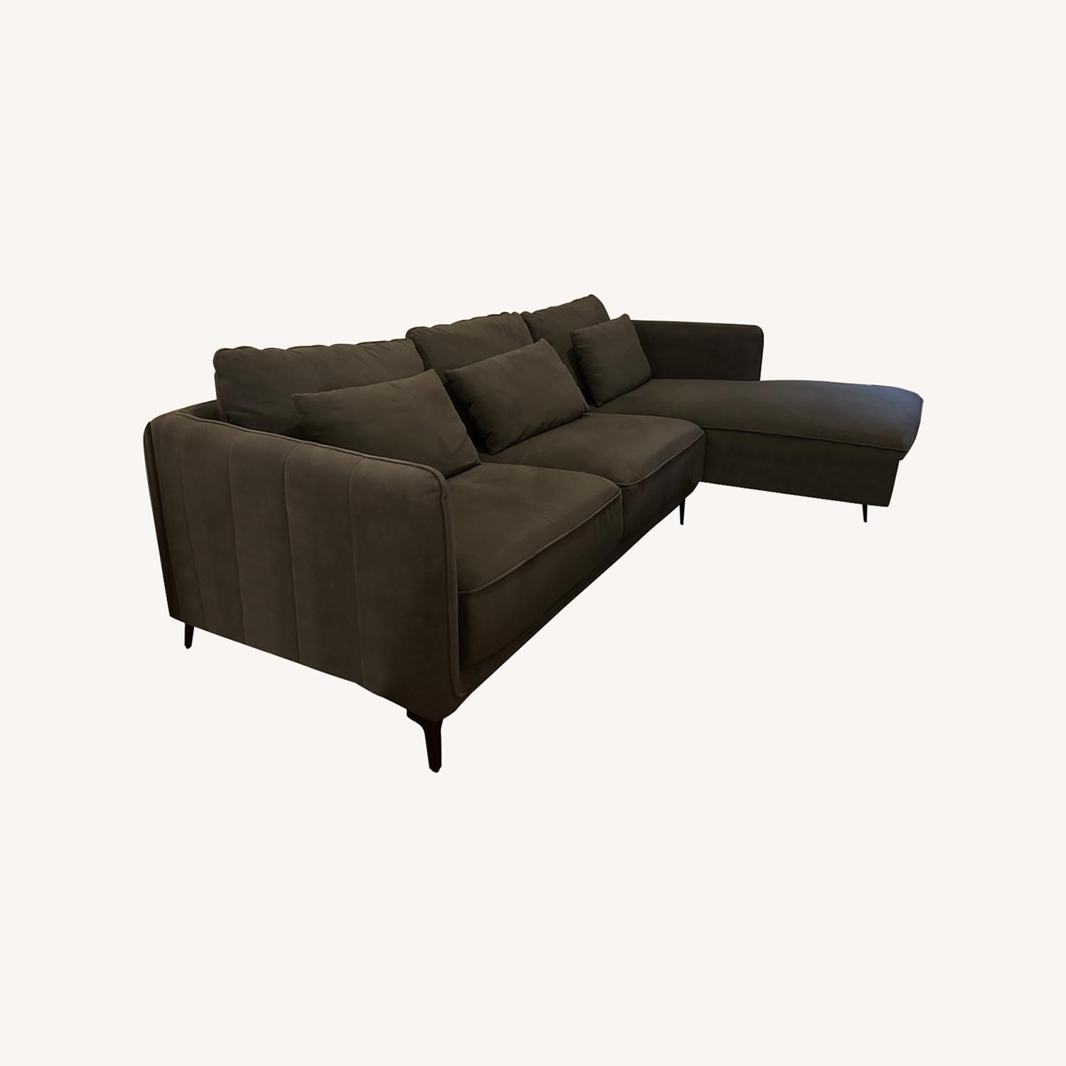 Dark Blue Sectional Couch - image-0