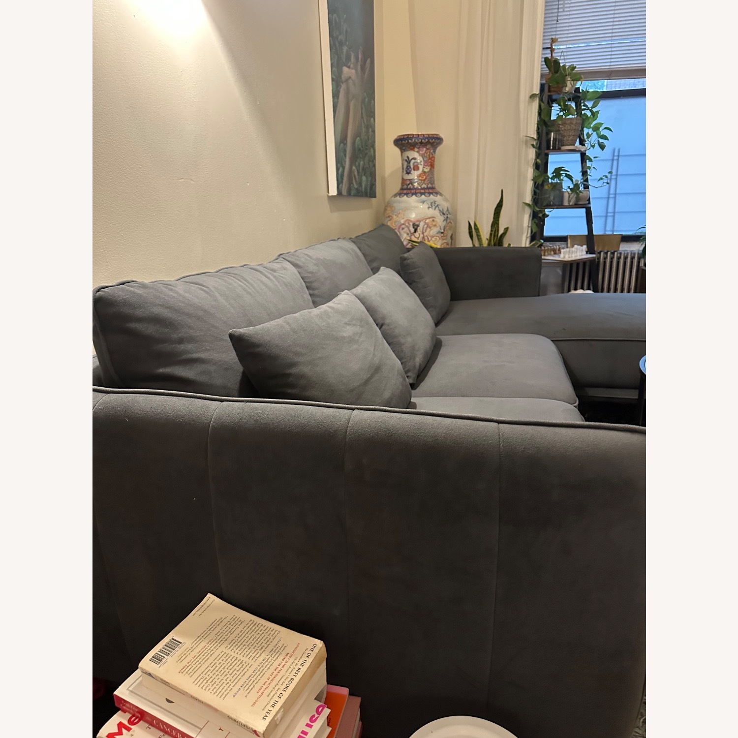 Dark Blue Sectional Couch - image-2