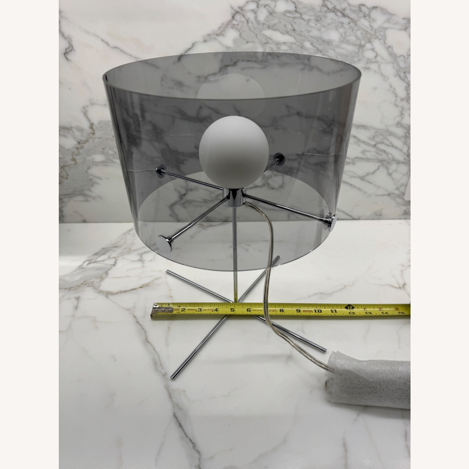 Designer Gray Acrylic Table Lamp - image-2