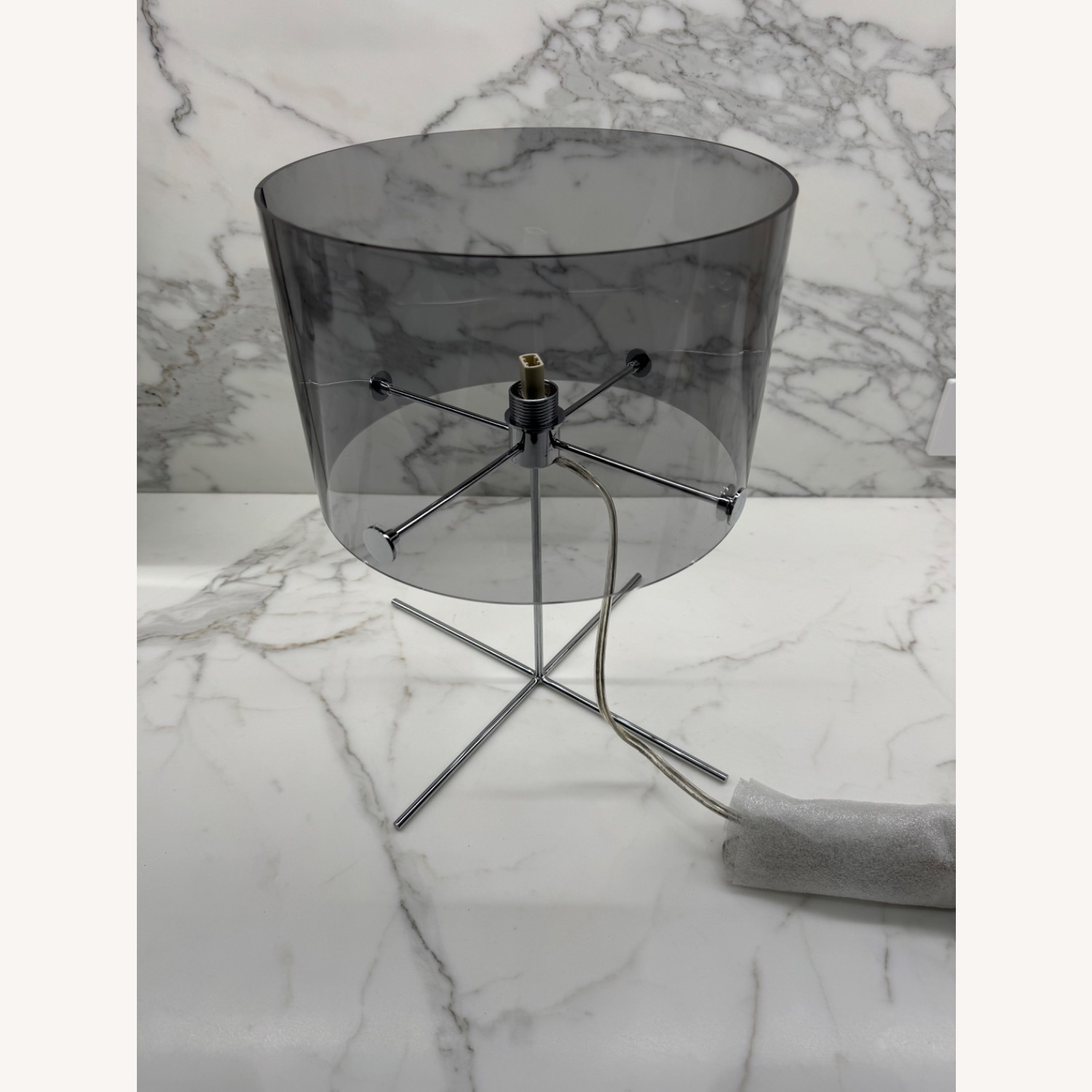 Designer Gray Acrylic Table Lamp - image-1