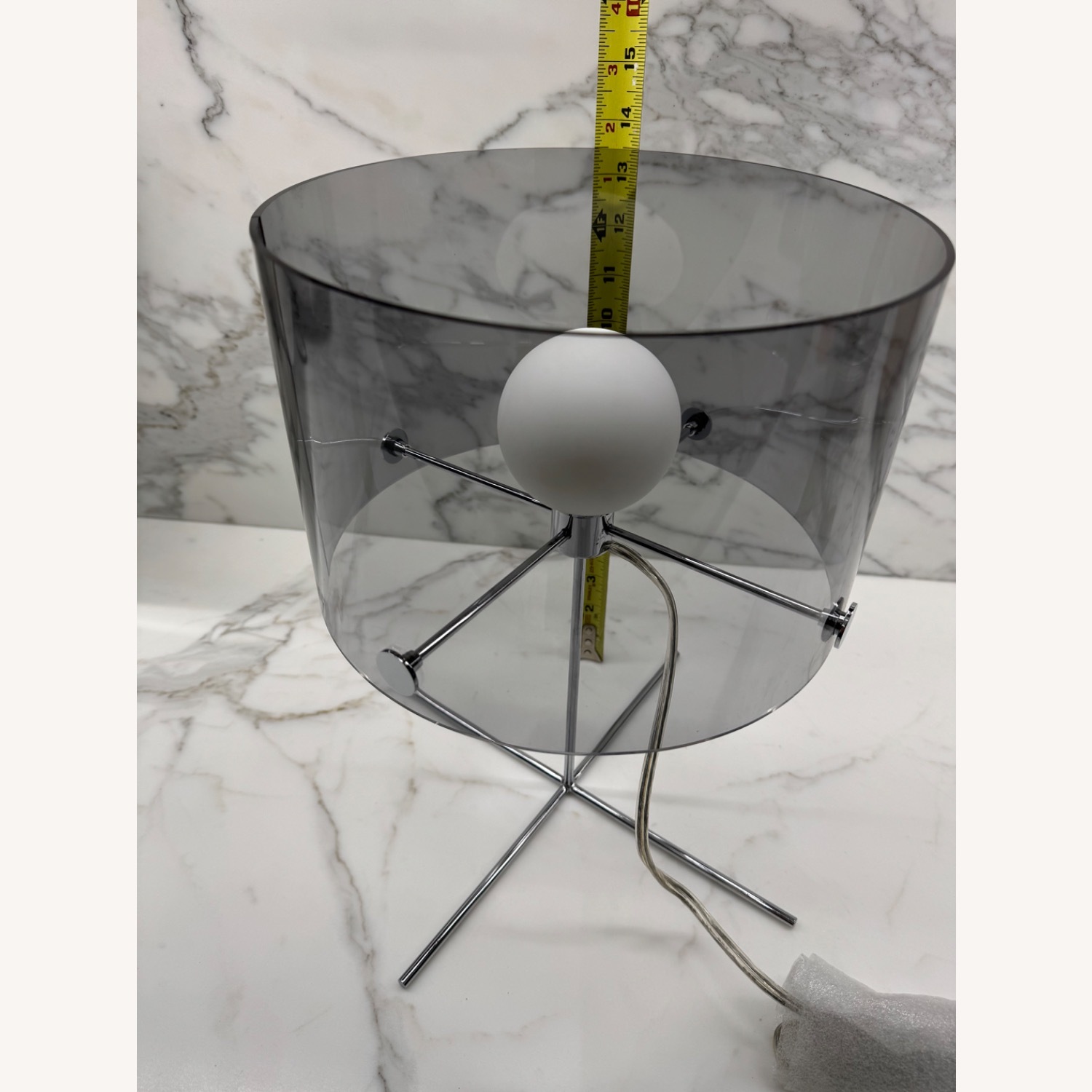 Designer Gray Acrylic Table Lamp - image-3