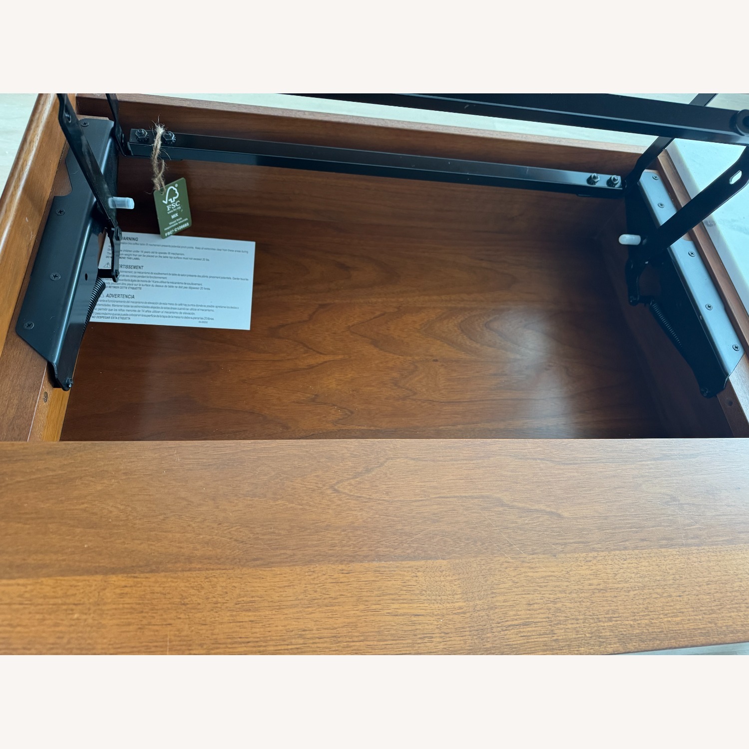 West Elm Pop-Up Coffee Table (Walnut & Marble) - image-7