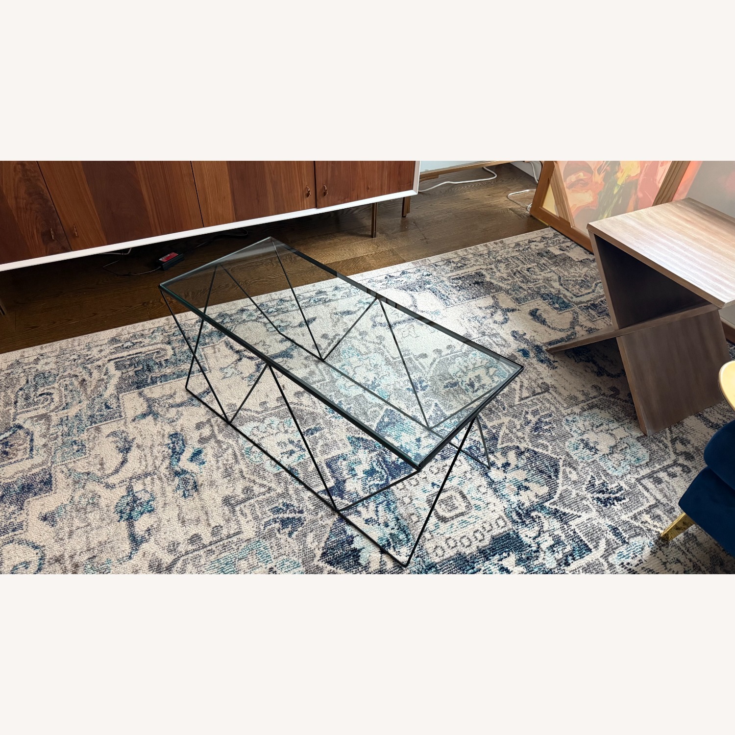 Urban Outfitters Glass Metal Coffee Table - image-1