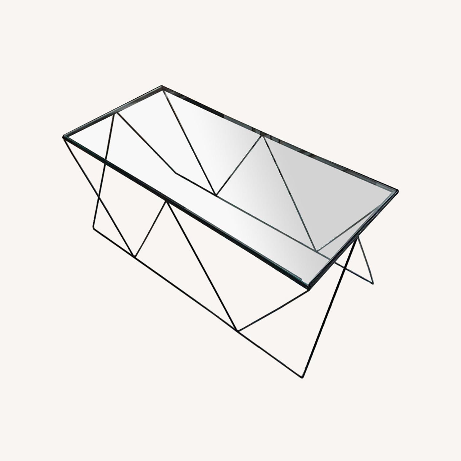 Urban Outfitters Glass Metal Coffee Table - image-0