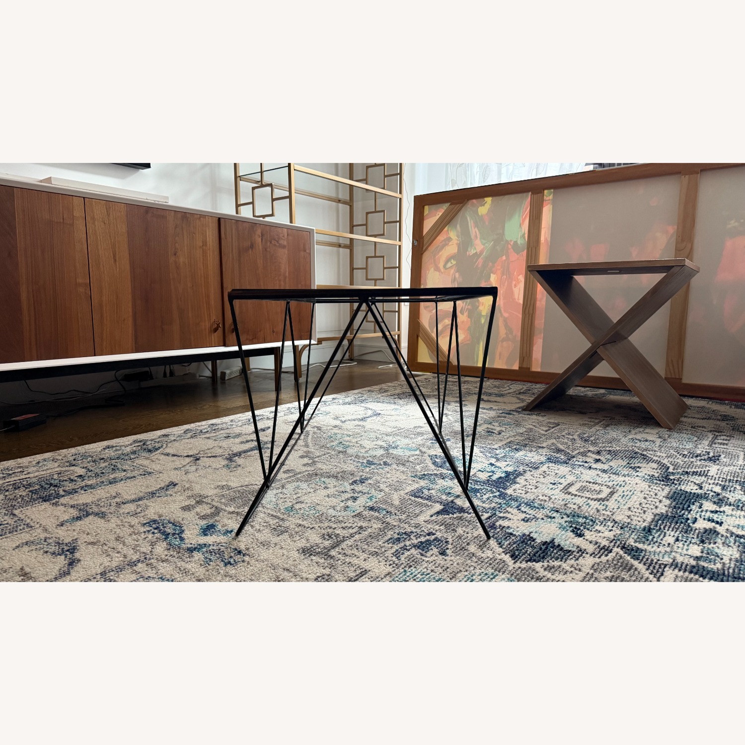 Urban Outfitters Glass Metal Coffee Table - image-3