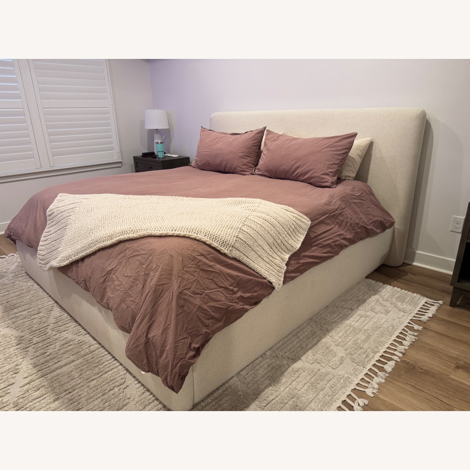 Crate & Barrel Anneli Ivory Upholstered King Bed - image-2