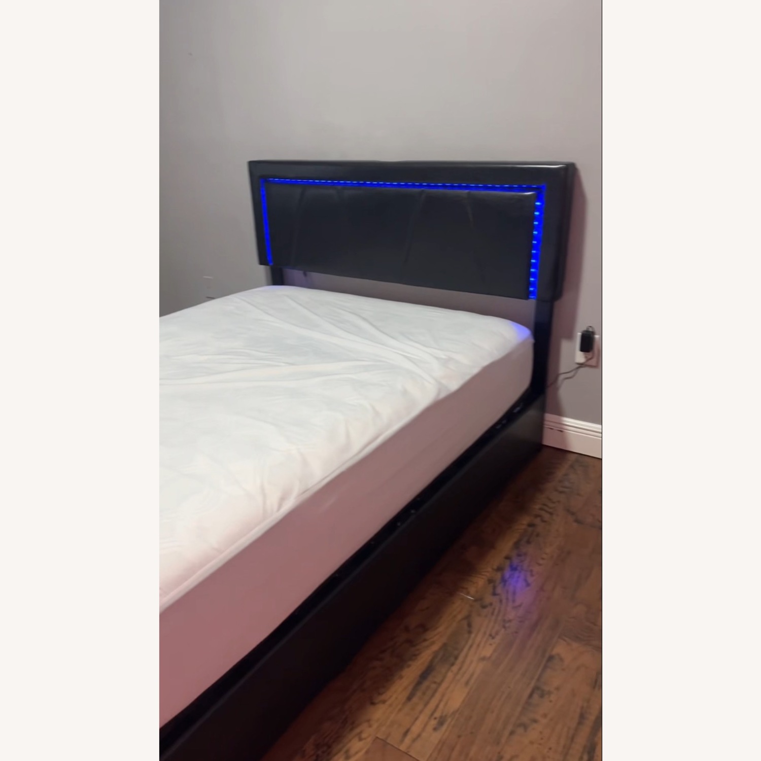 Modern Black 4 Drawer RGB LED, USB Full Bed  - image-1