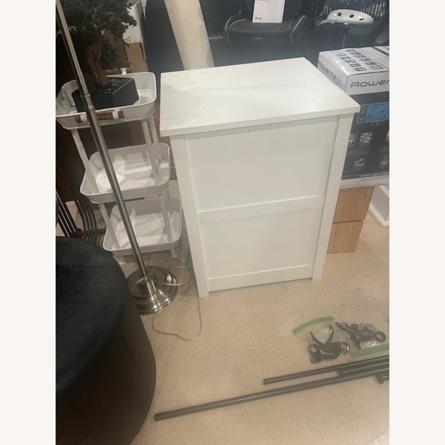 Pottery Barn White File Cabinet - image-2