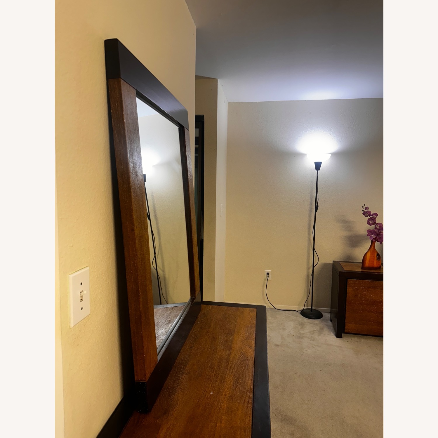 Dual Tone Wooden Dresser with Mirror  - image-6