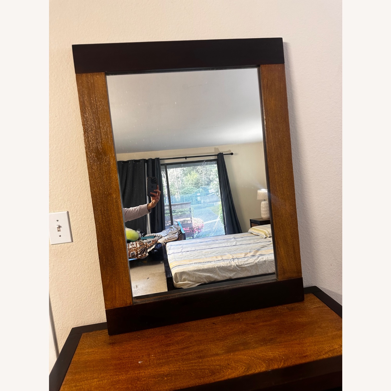Dual Tone Wooden Dresser with Mirror  - image-5